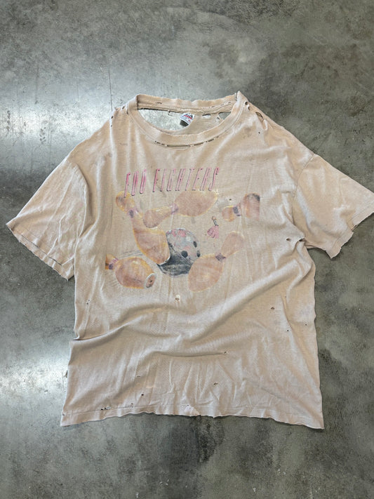 Vintage Thrashed Foo Fighters Bowling Pins shirt size XL