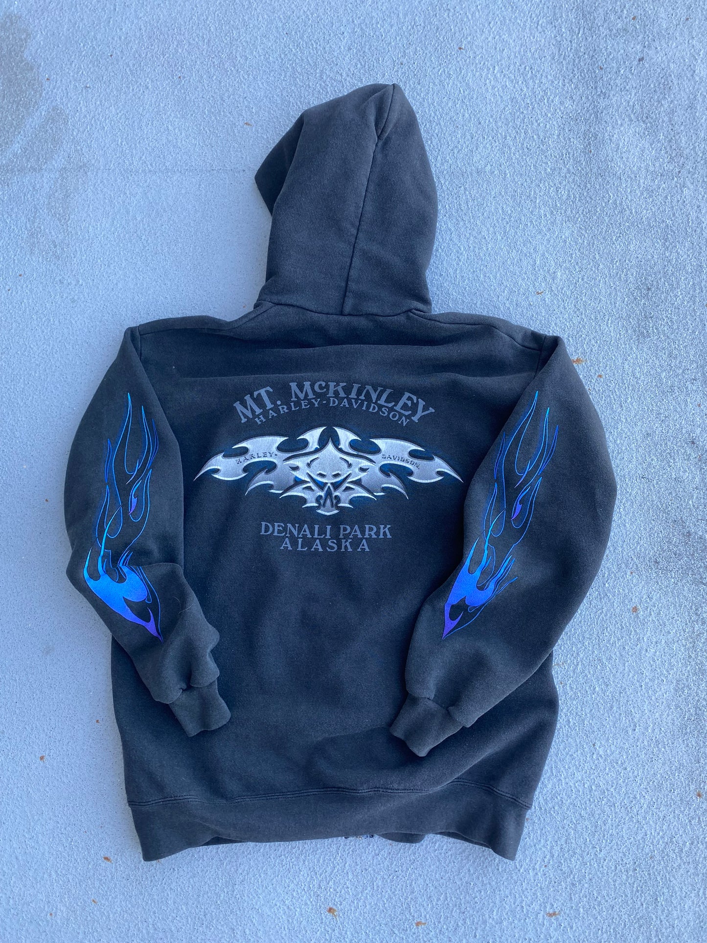 Vintage Harley Davidson Purple flame zip up hoodie size medium