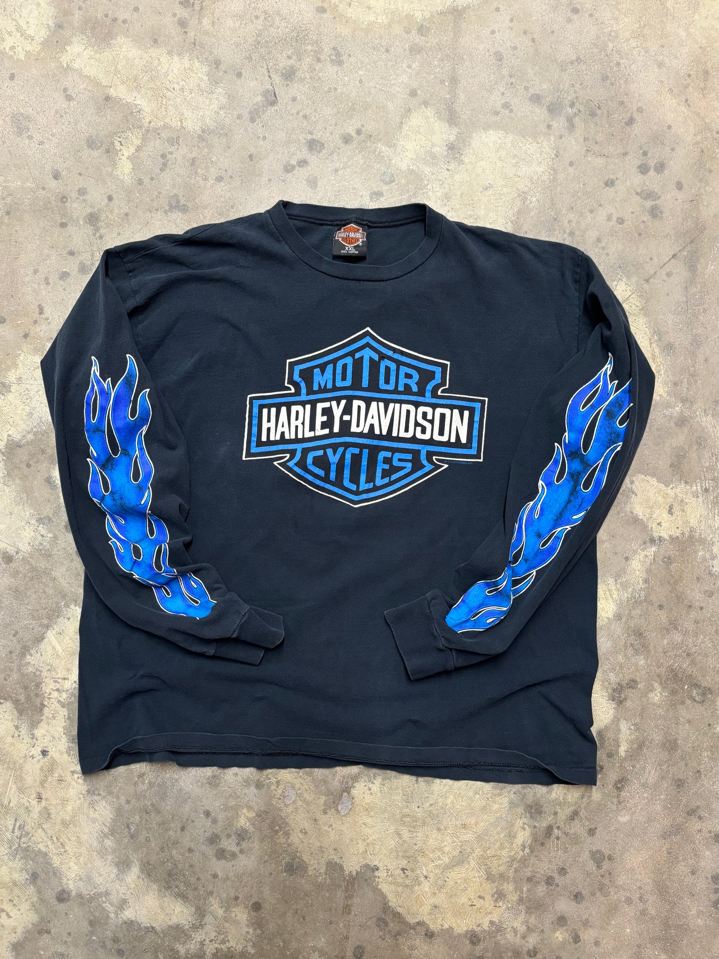 Vintage Harley Davidson Blue shield shirt size xxl