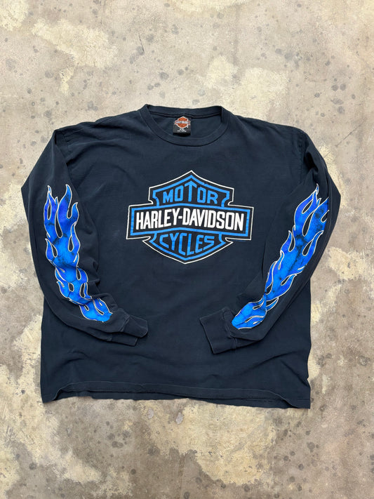 Vintage Harley Davidson Blue shield shirt size xxl