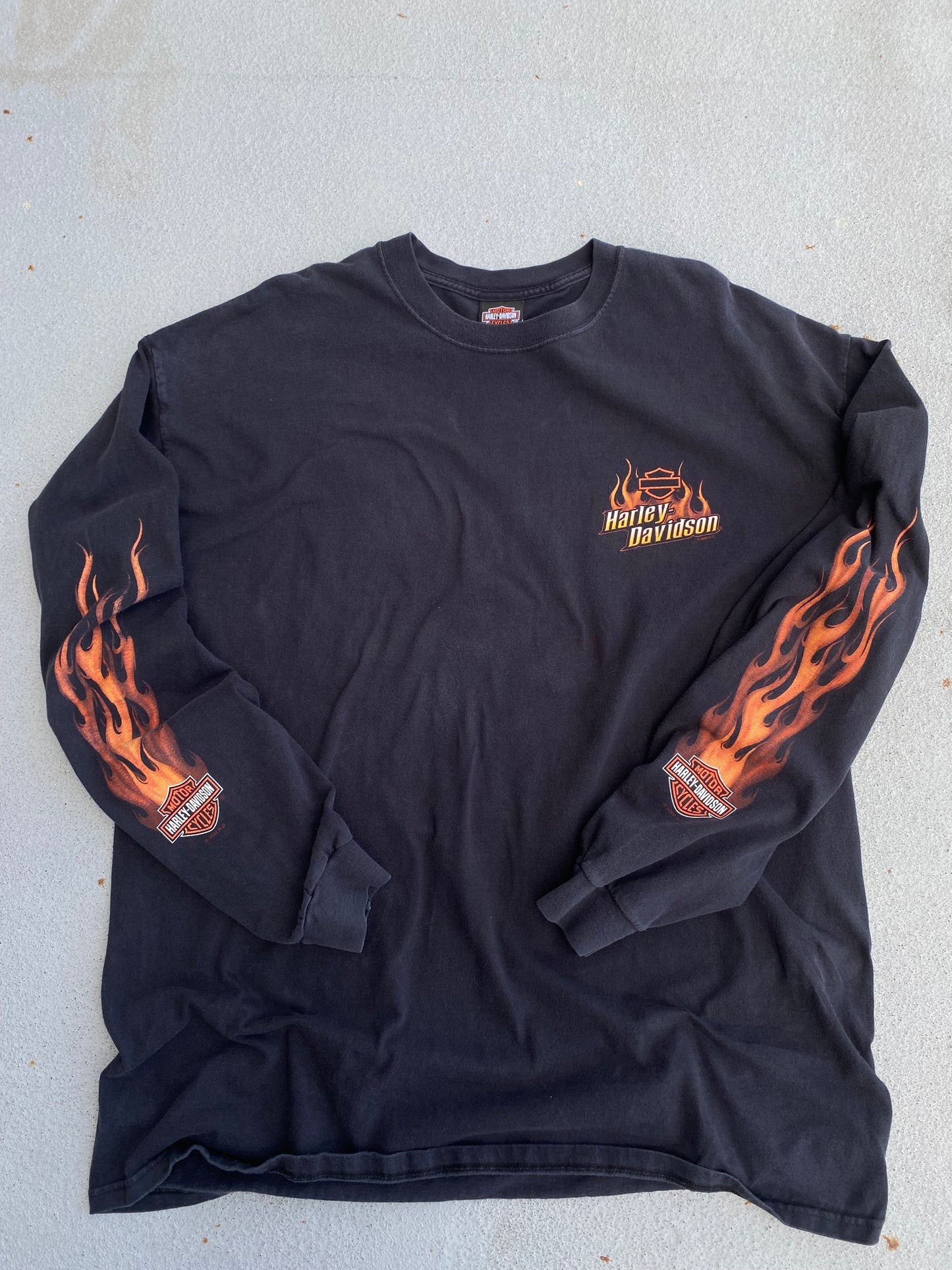 Harley Davidson Flame shields long sleeve shirt size 2XL