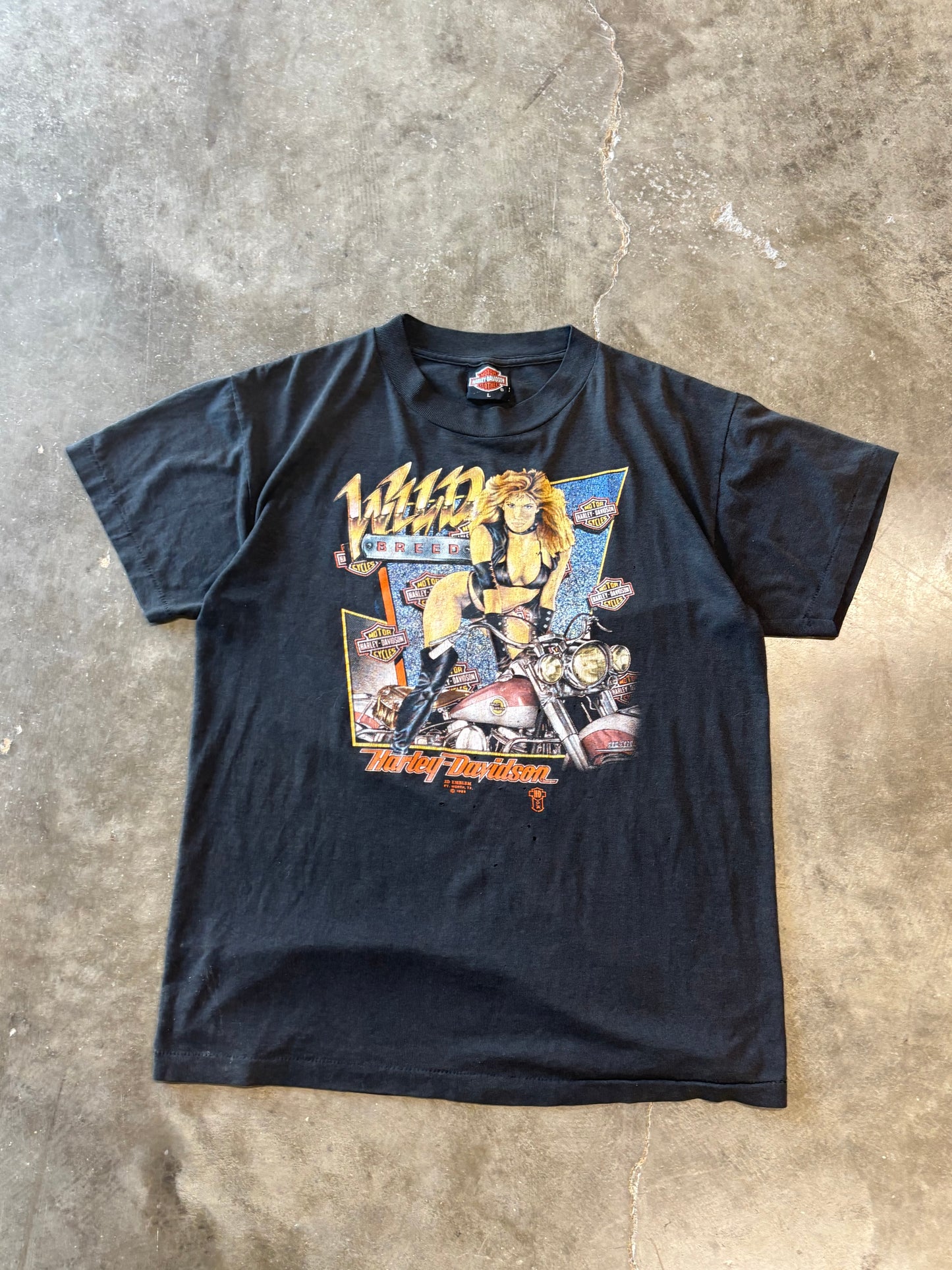#3demblem vintage Harley Davidson wild breed shirt