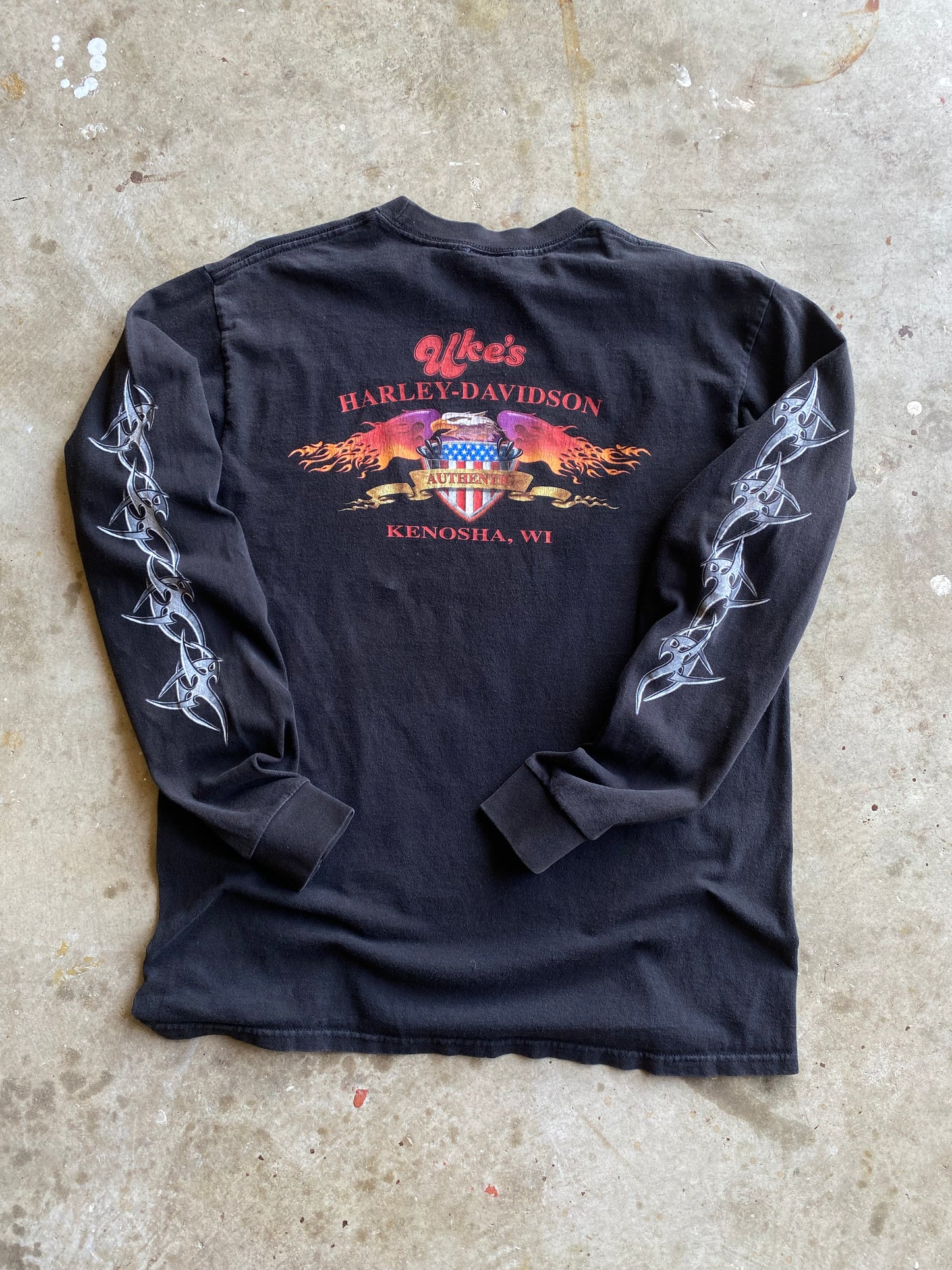 Vintage Harley Davidson Barbed Wire long sleeve shirt size large