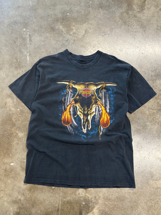 Vintage Harley Davidson Longhorn skull shirt size xl