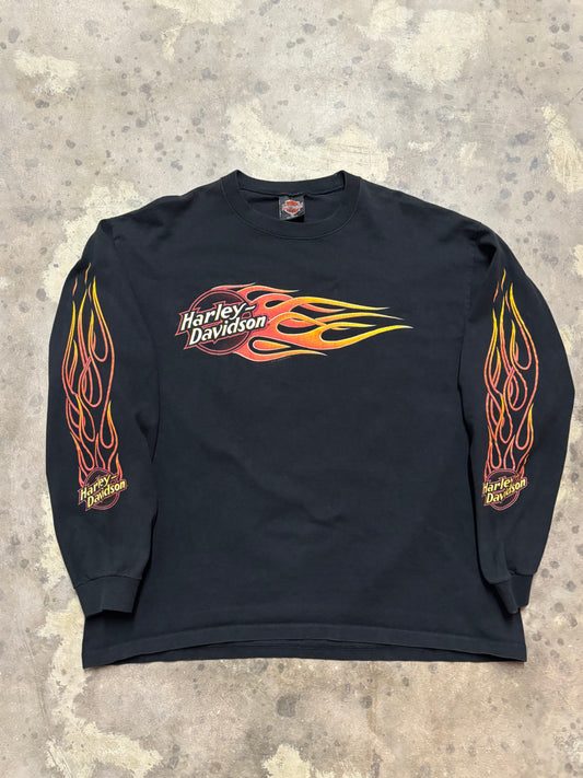 Vintage Harley Davidson flame ball long sleeve size xl