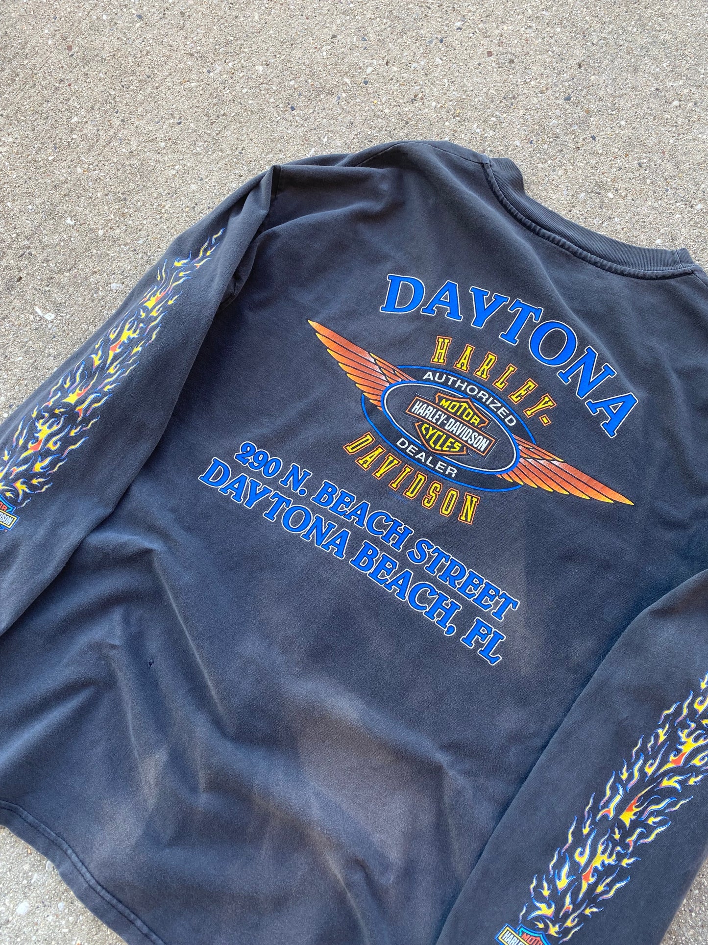 Vintage Harley Davidson Faded out bike week shirt size xxl