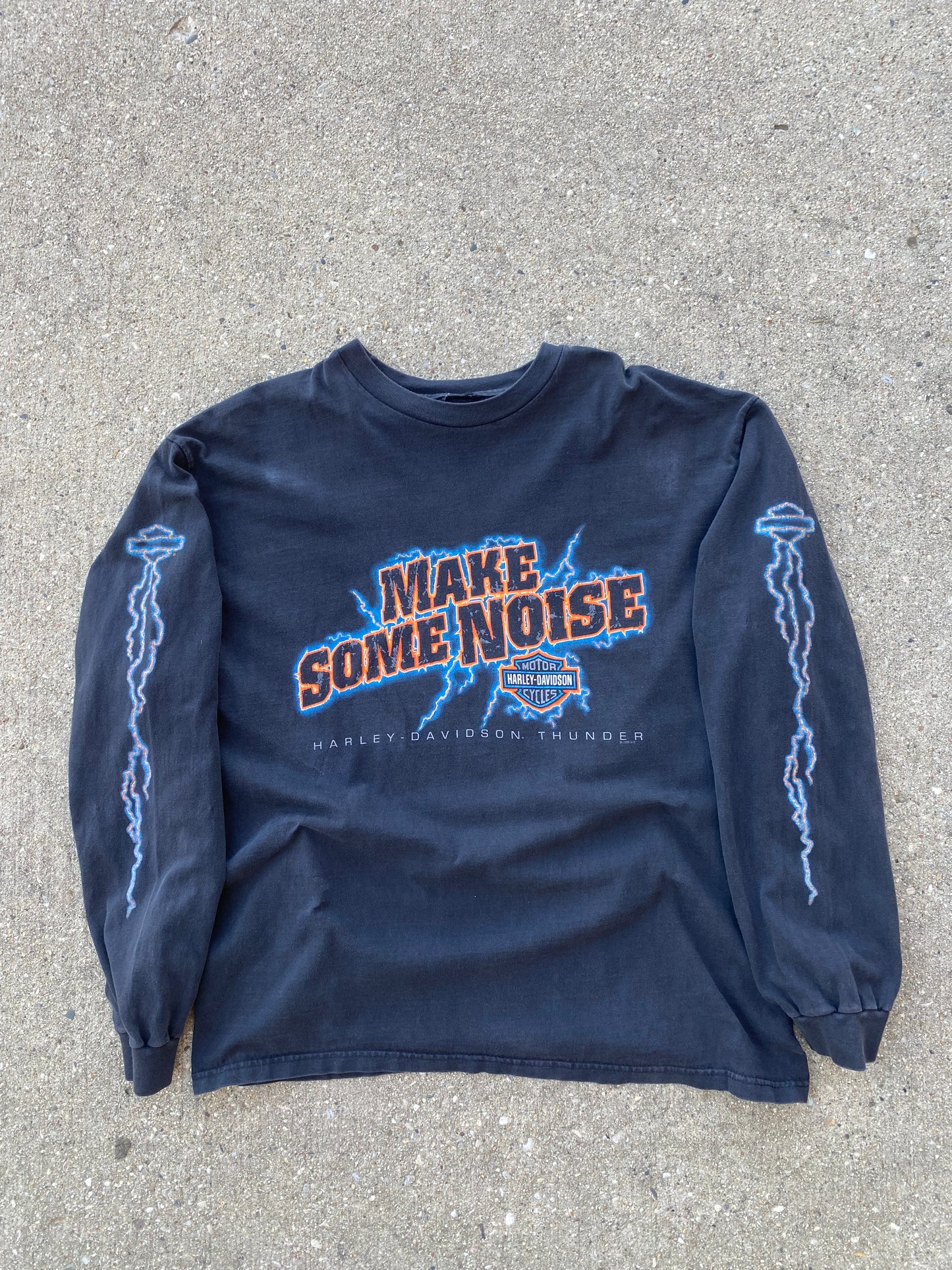 Vintage Harley Davidson make some noise lightning long sleeve shirt size extra large