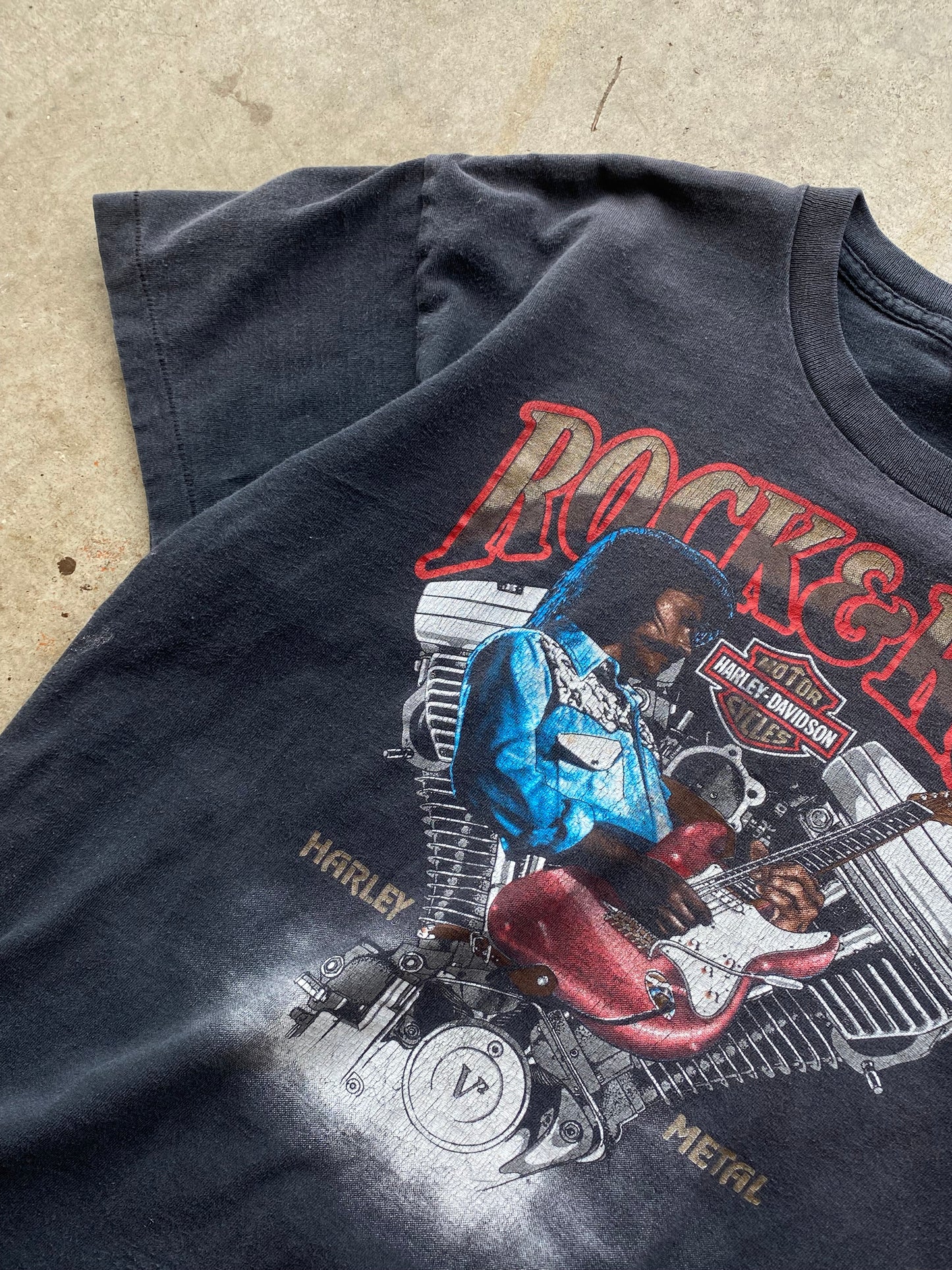 Vintage Harley Davidson Elvis Rock and Roll shirt size large