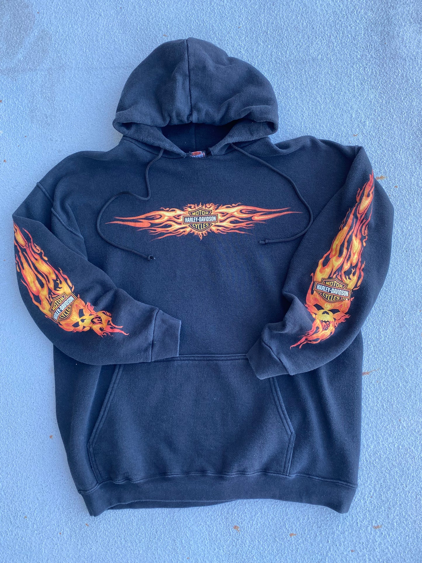 Vintage Harley flame hoodie size large
