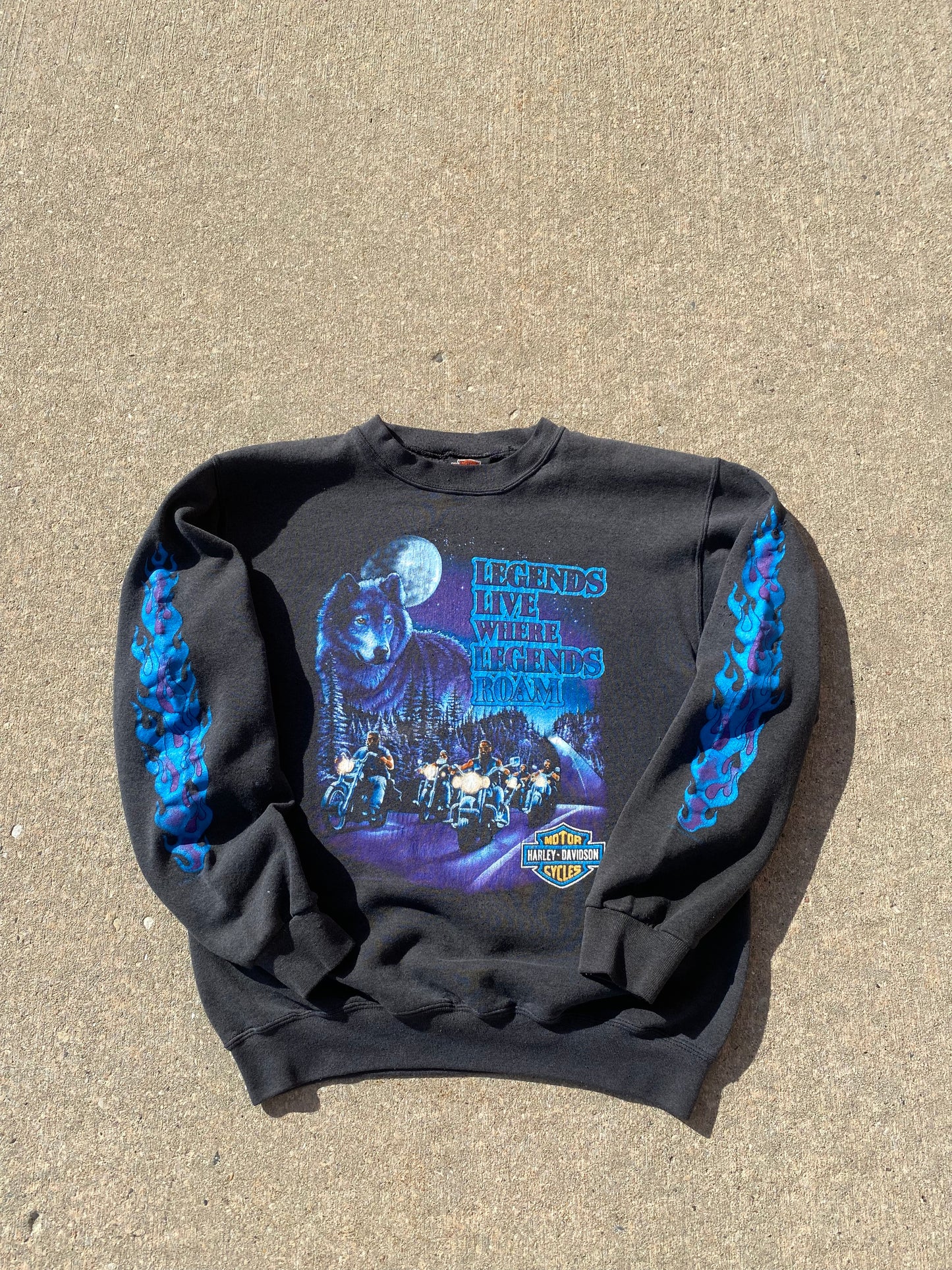 Vintage 90’s Harley Davidson Wolf Sweatshirt Size Medium
