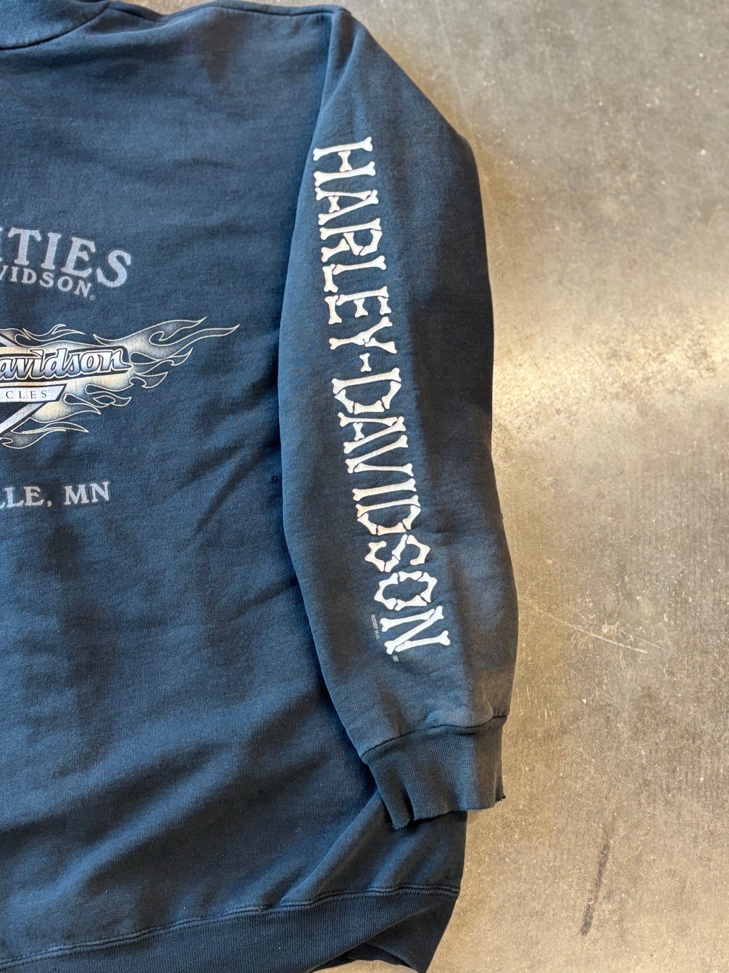 Vintage Harley Davidson bone zip up hoodie size medium