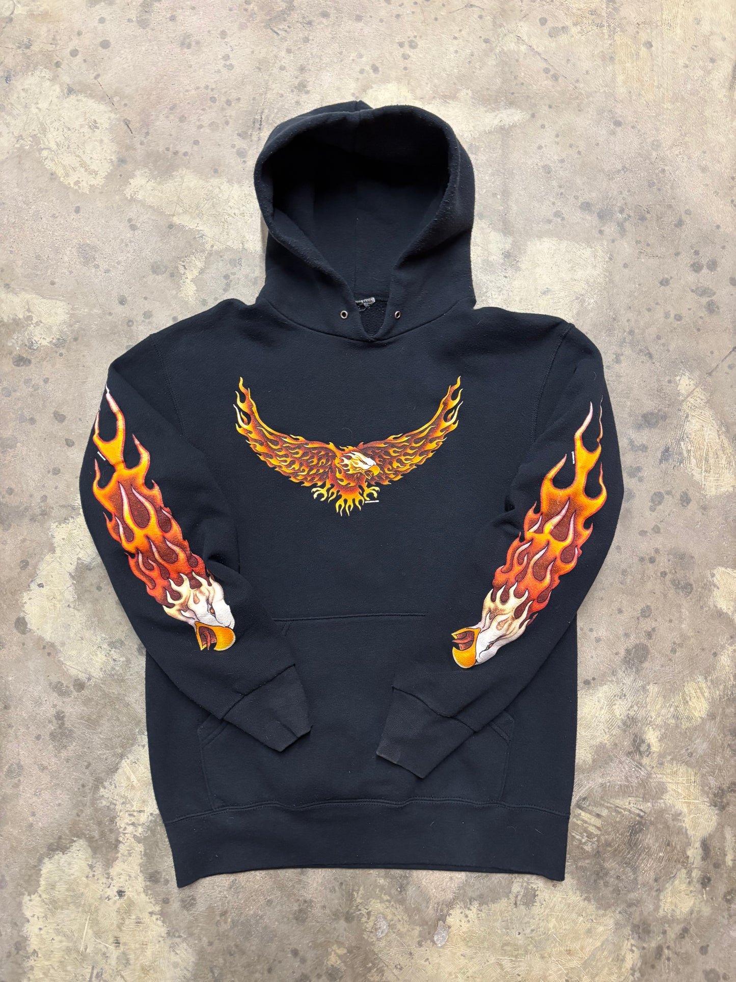 Vintage Budget Flame Eagle Hoodie size large