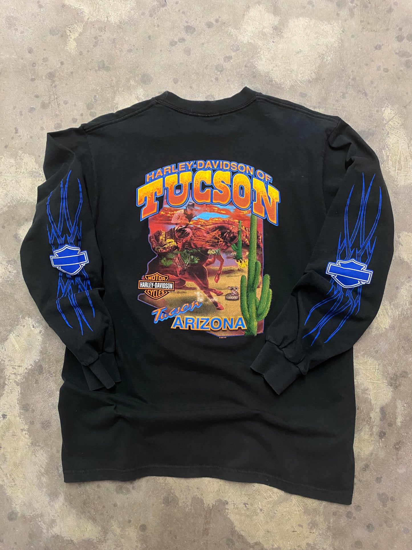 Vintage Harley Davidson blue shield shirt size large