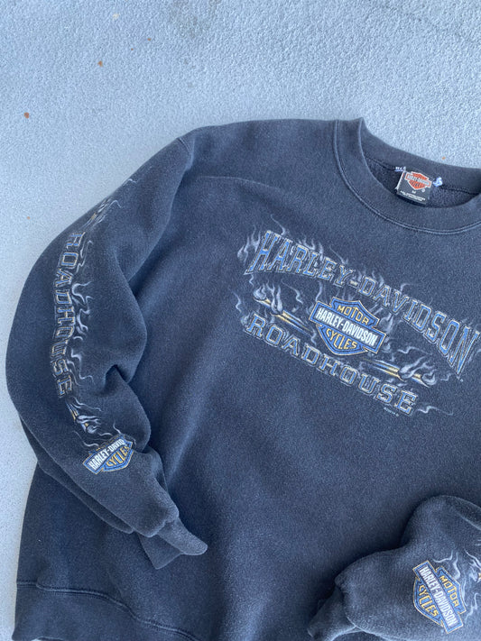 Vintage Harley Davidson Flame sleeves Sweatshirt Size Medium