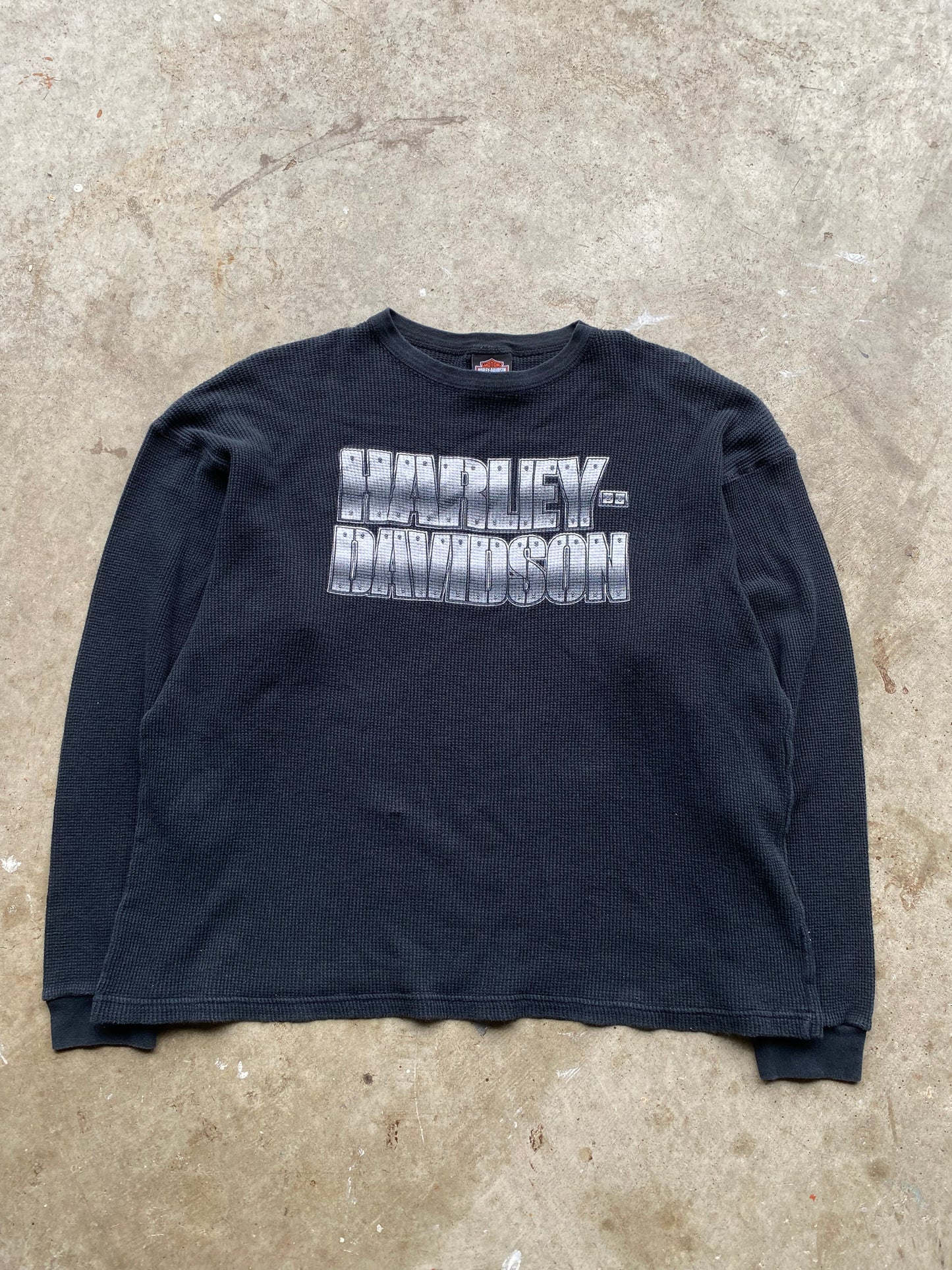 Vintage Harley Davidson Boxy Thermal Size Large