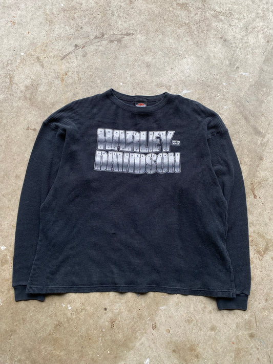 Vintage Harley Davidson Boxy Thermal Size Large