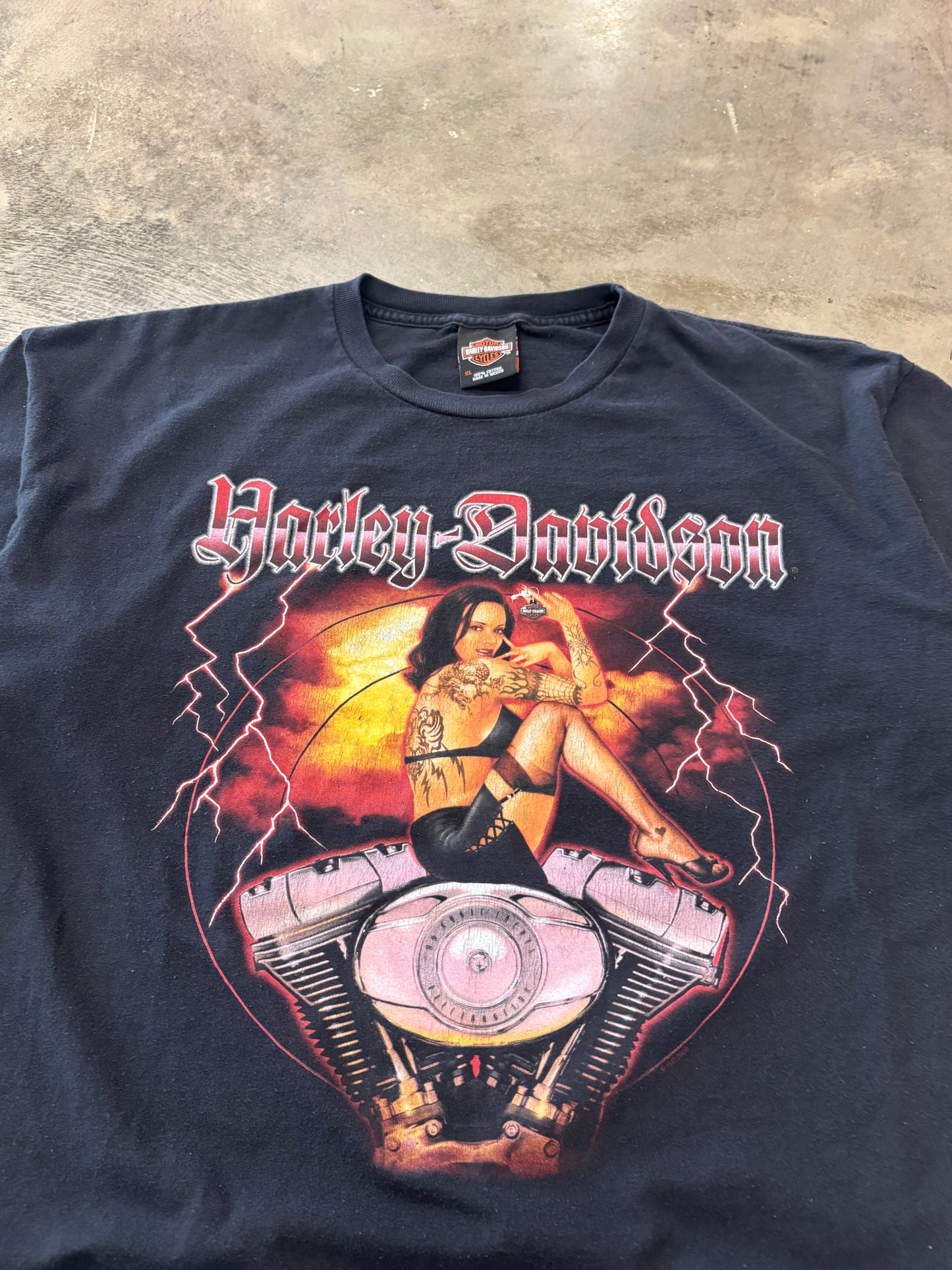 Vintage Harley Davidson Pin Up Girl shirt size xl