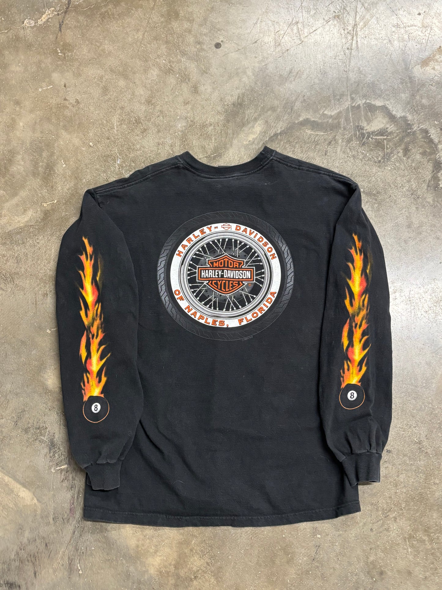 Vintage Harley Davidson pool ball long sleeve size large