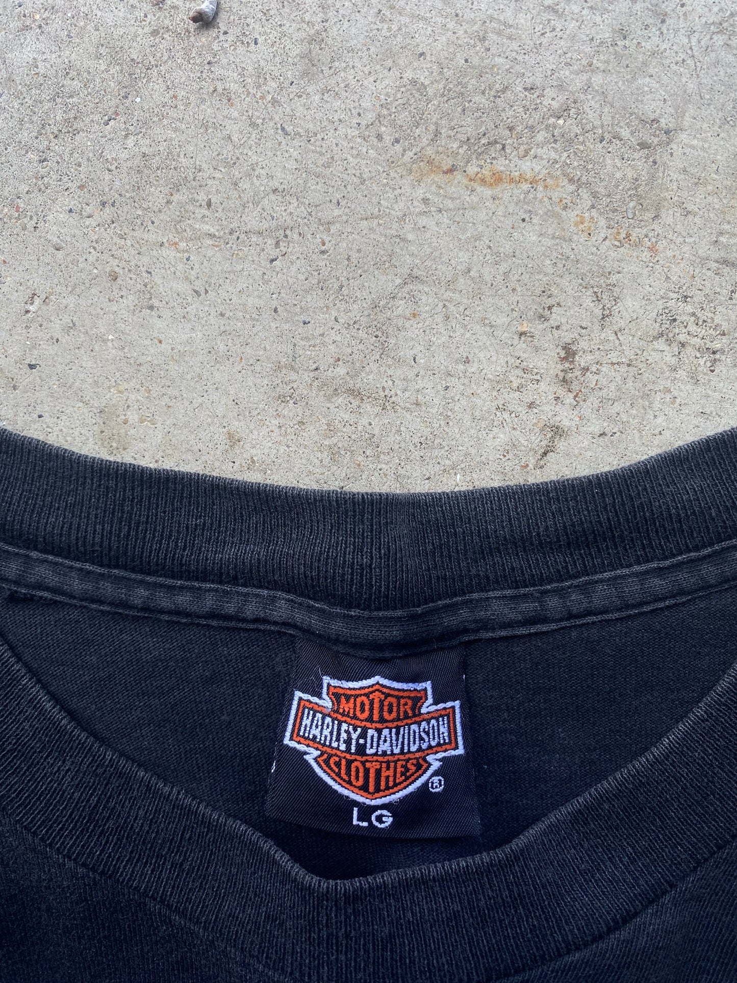 Vintage Harley Davidson Blue Flame shield long sleeve shirt size large