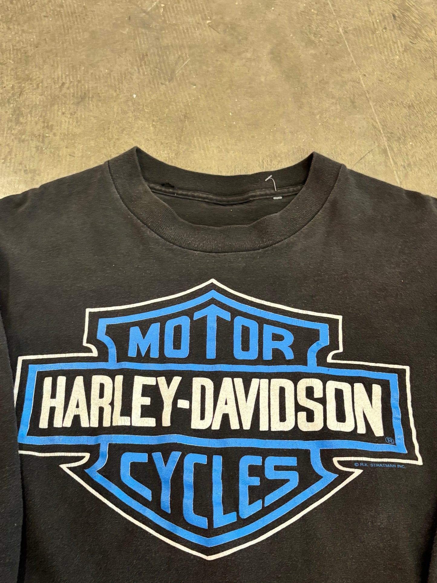 Vintage Harley Davidson Blue Flame shirt size large