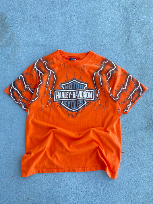 Vintage Harley Davidson Lightning AOP shirt size large
