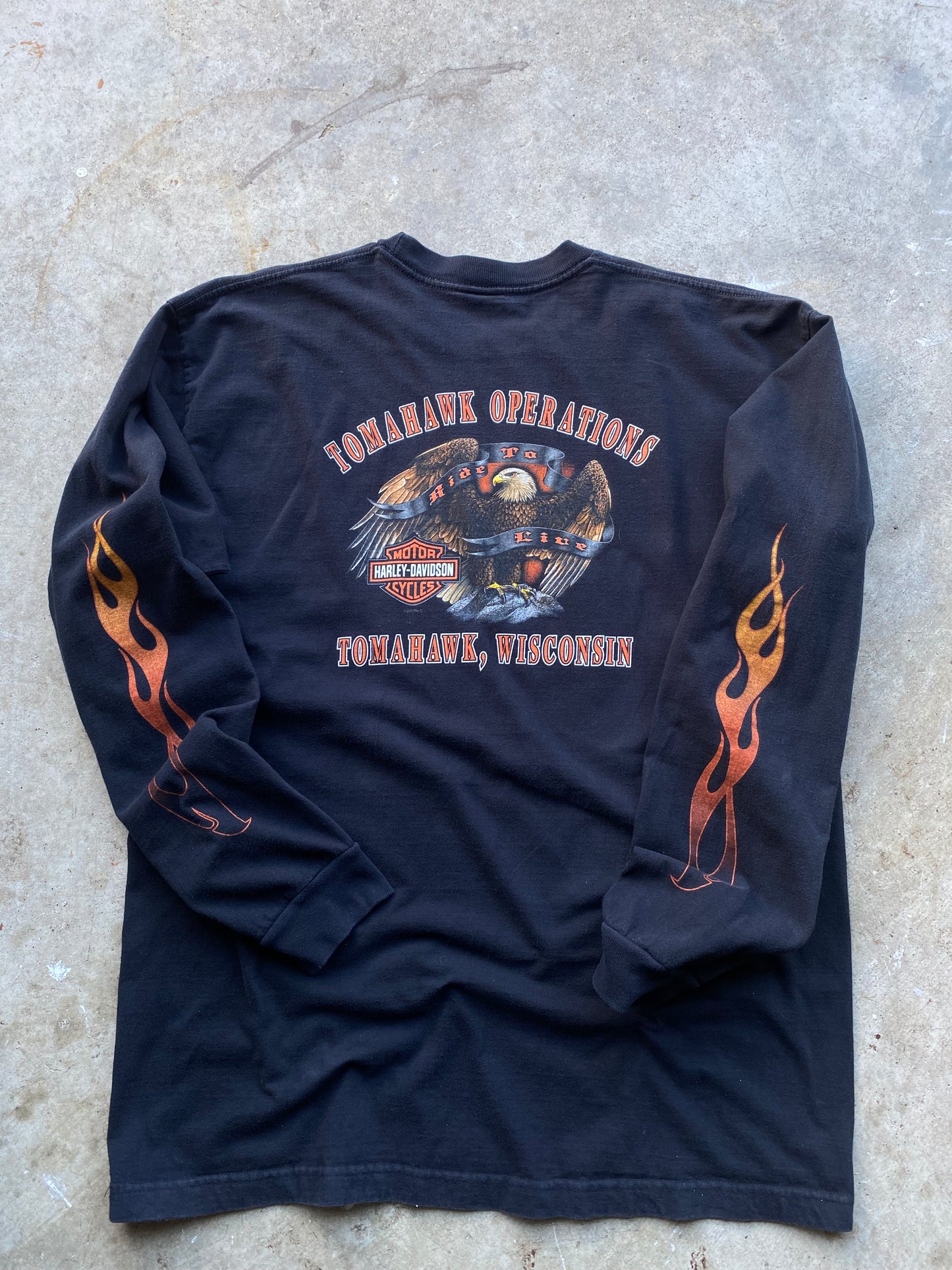 Harley Davidson classic flame logo long sleeve size extra large shirt