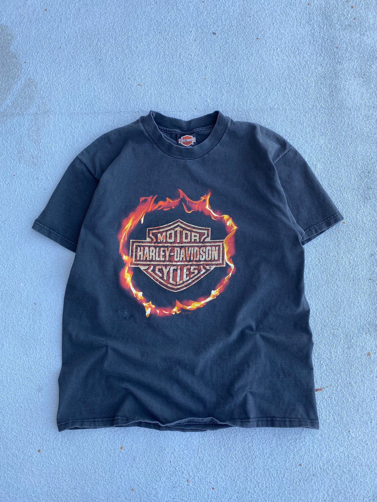 Vintage Harley Flame Shield Shirt Size large