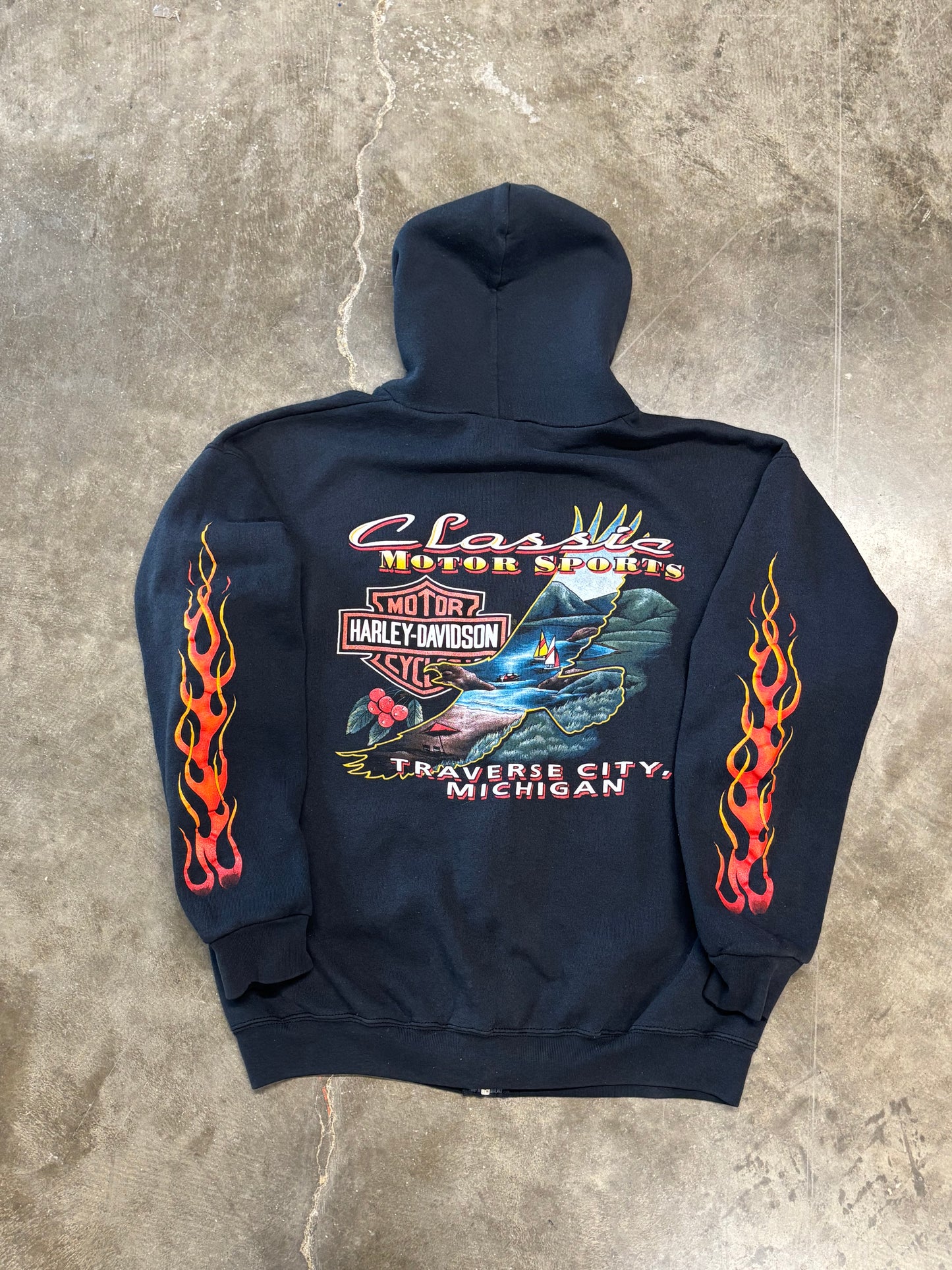 Vintage Harley Davidson zip up hoodie size large