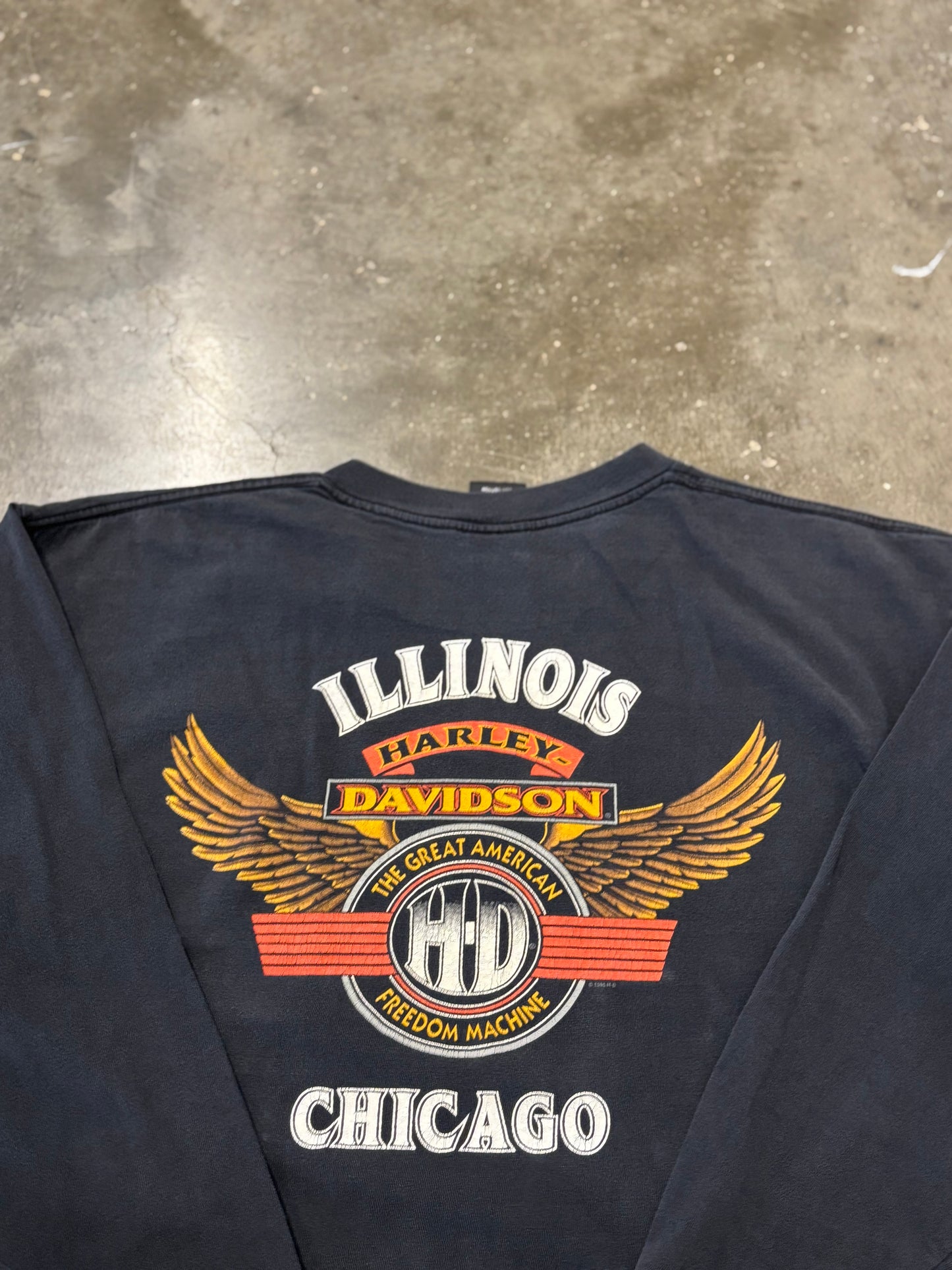 Vintage Harley Davidson Chrome Shield long sleeve size XL