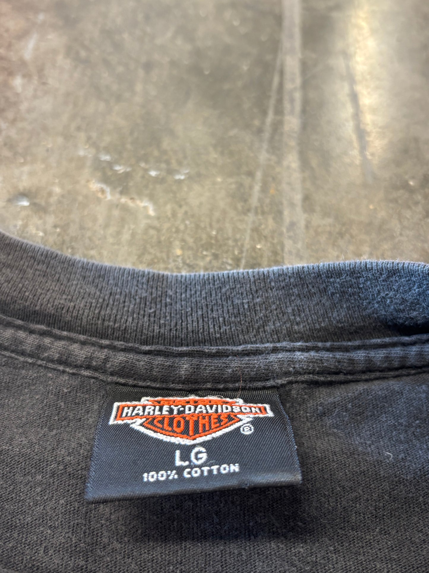 Vintage Harley Davidson V twin blue flame long sleeve size large