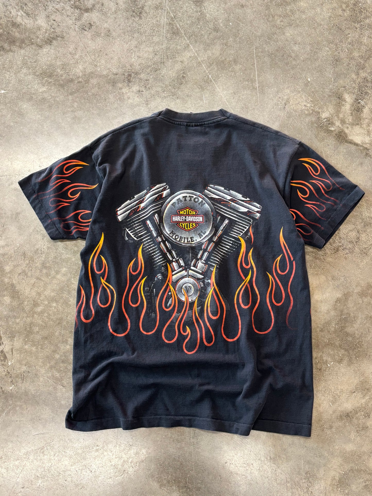 Vintage Harley Davidson Flame AOP shirt size xl