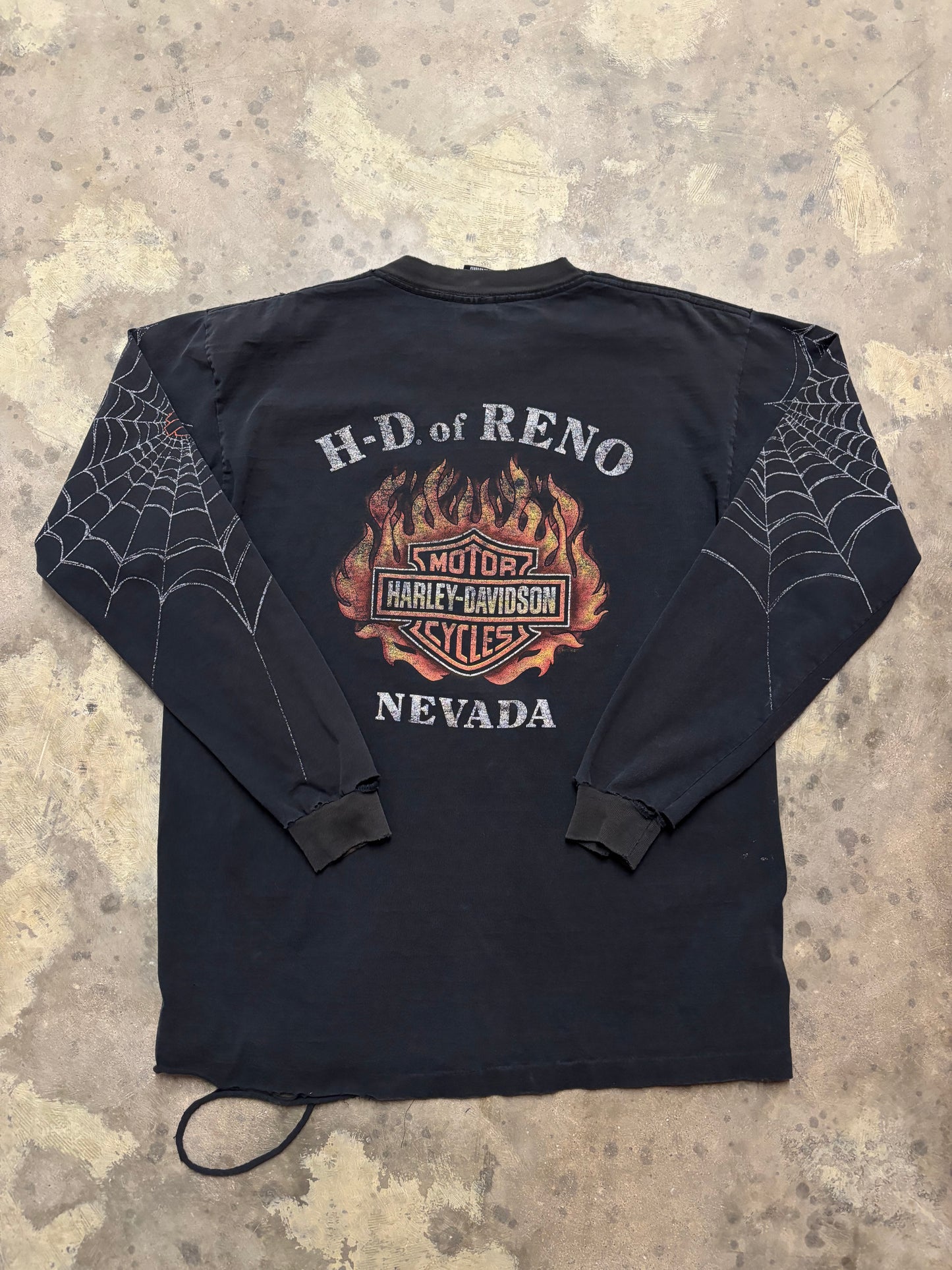 Vintage Harley Davidson Spider Web long sleeve shirt size large