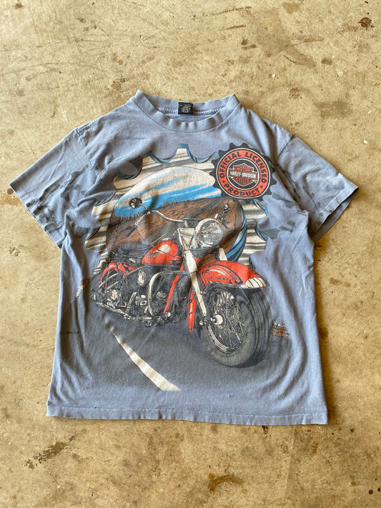 Vintage Harley Big Bike Aop shirt size medium