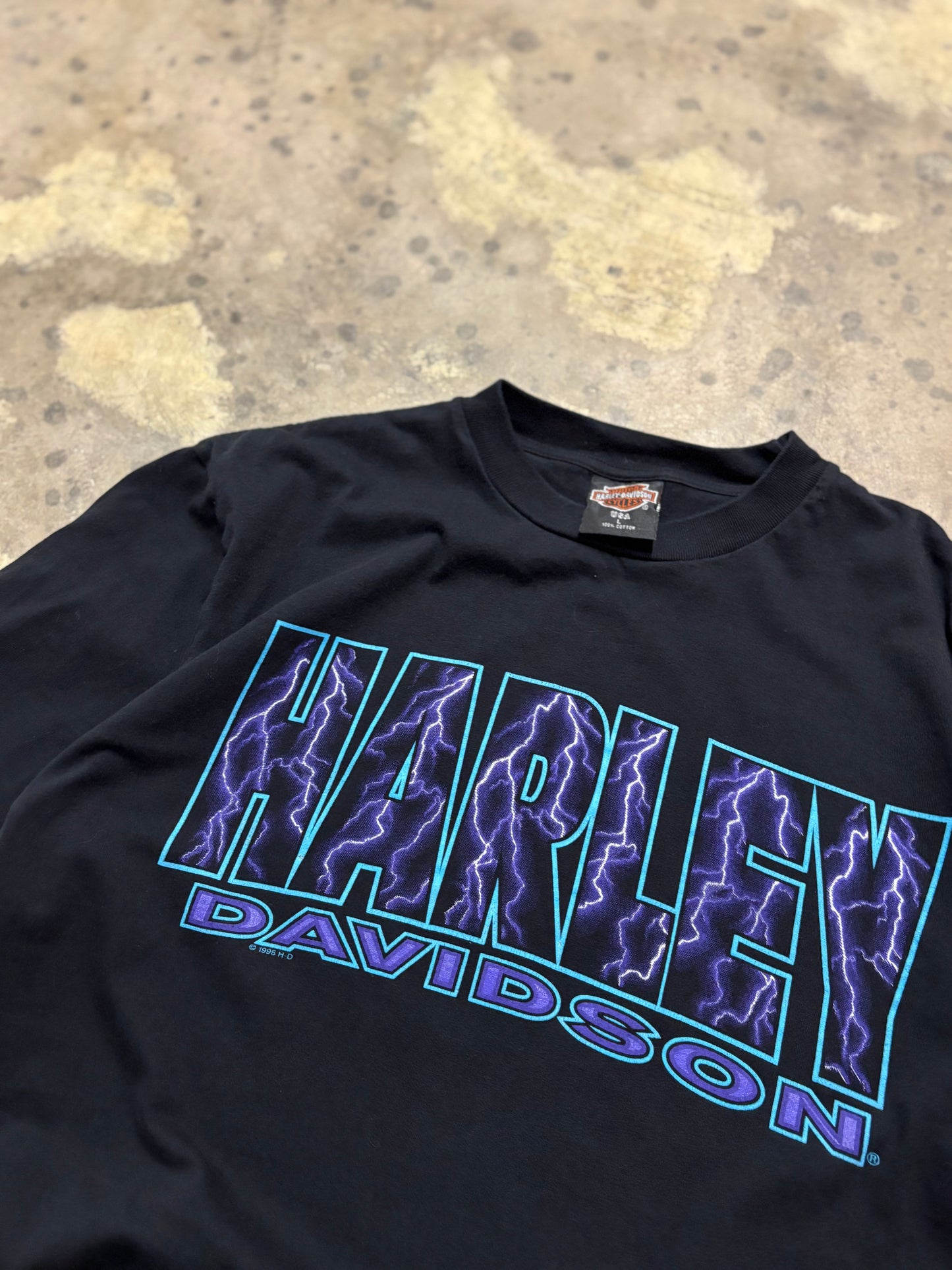 Vintage Harley Davidson Lightning Stack shirt large