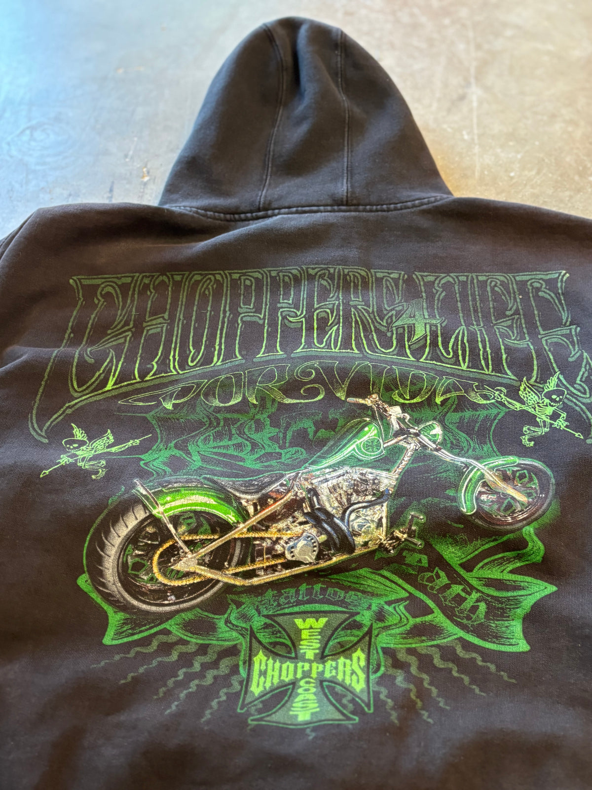 Vintage WCC green skull hoodie size xl