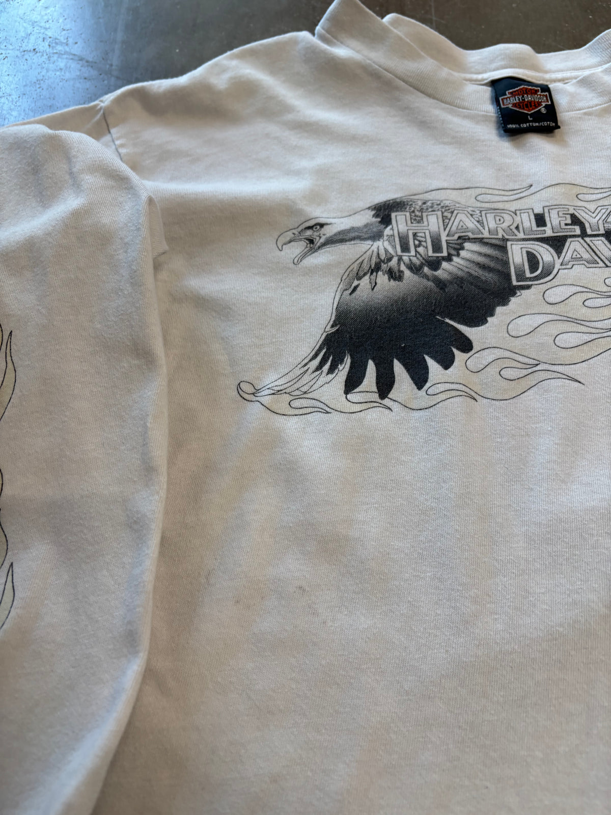 Vintage White Harley Davidson Eagle Longsleeve size large shirt