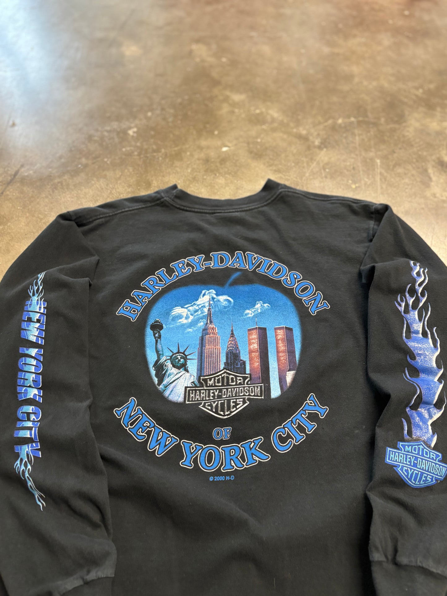 Vintage Harley Davidson twin towers long sleeve size large