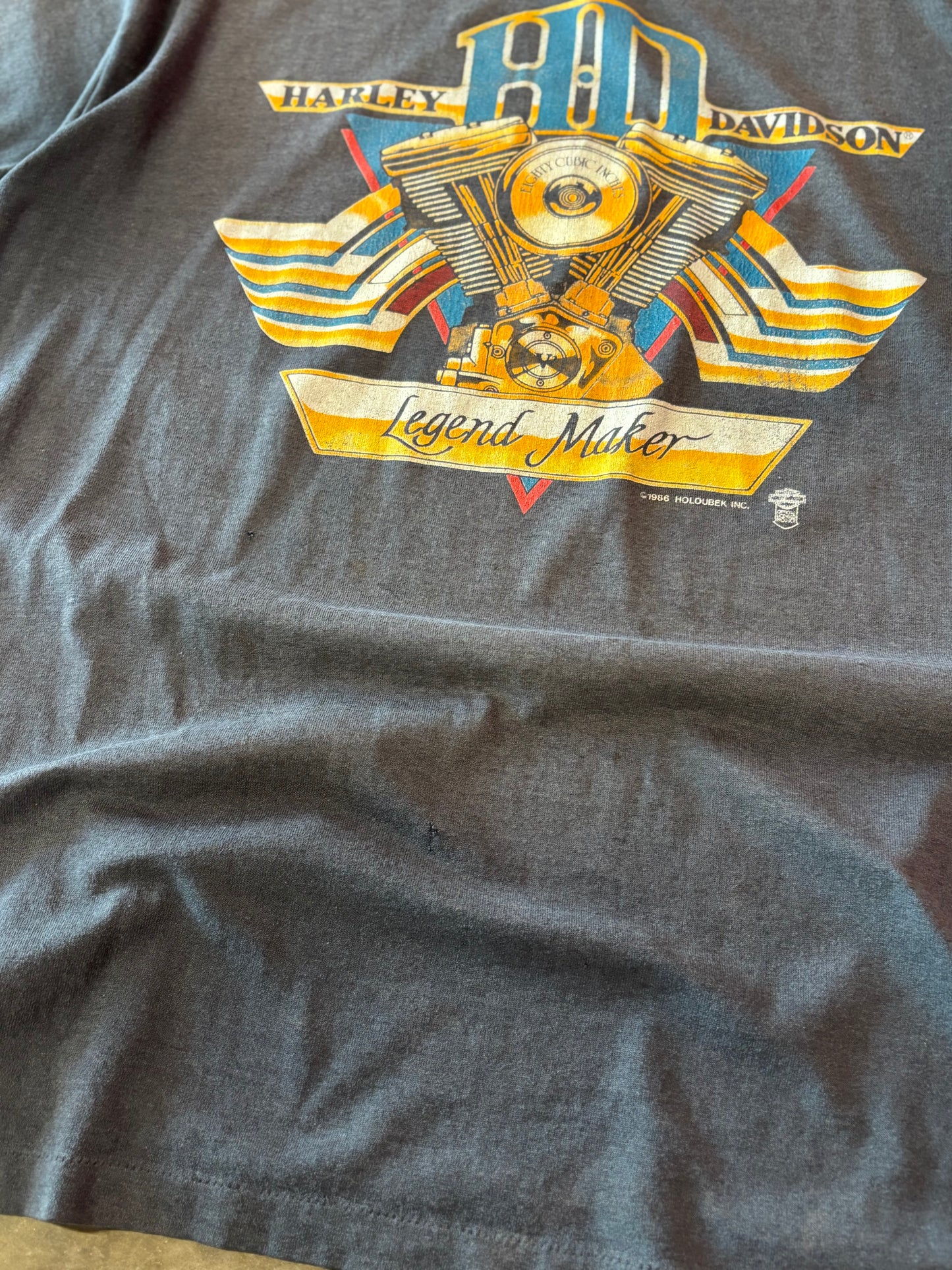 Vintage Harley Davidson v twin fader size xl