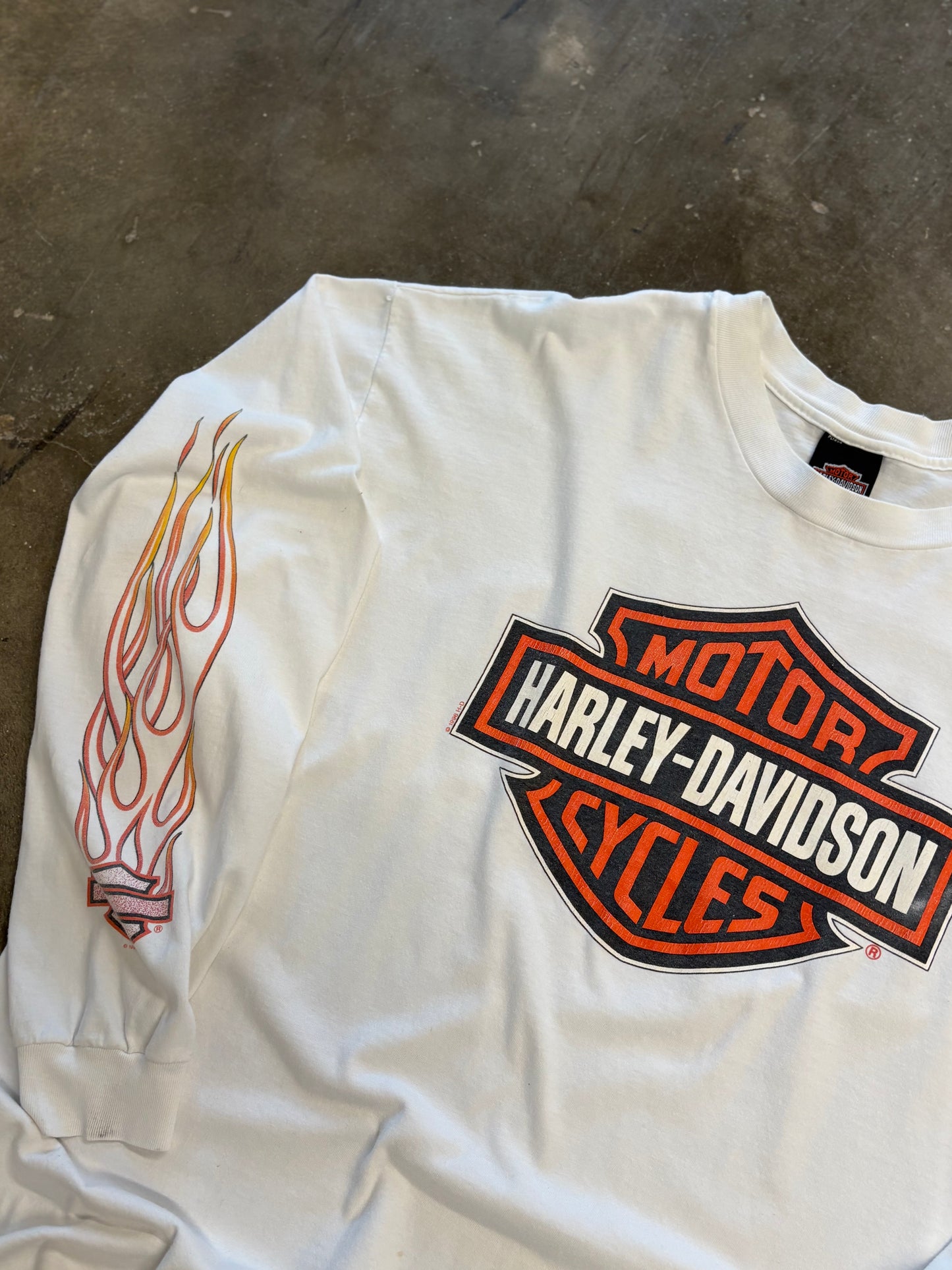 Vintage Harley Davidson String flame long sleeve size xxl