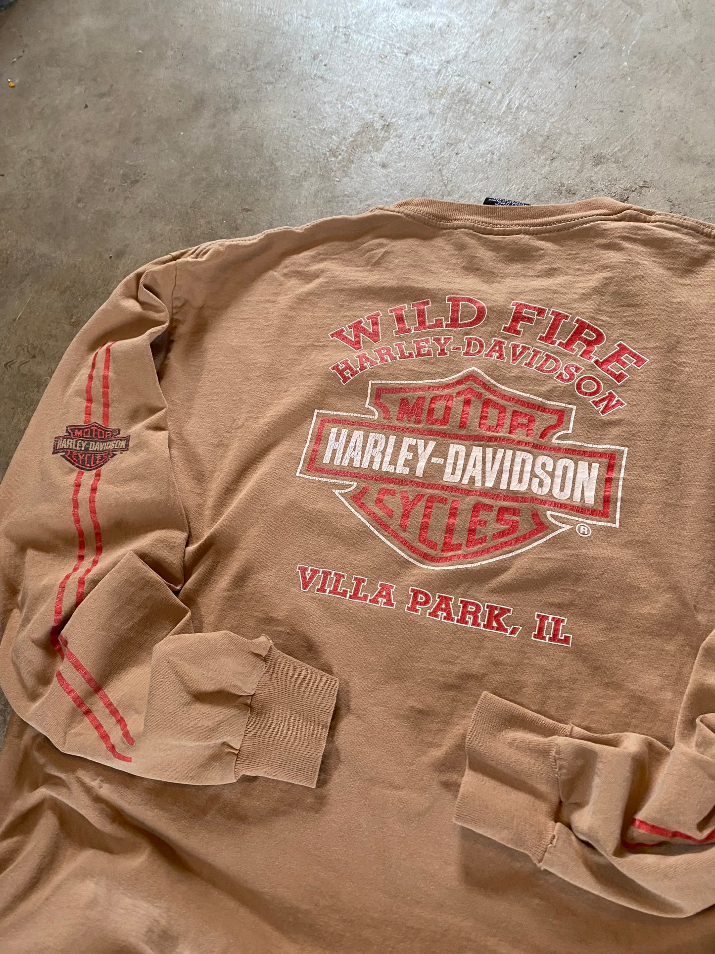 Vintage Earth Tone Harley Davidson Long sleeve Size XL
