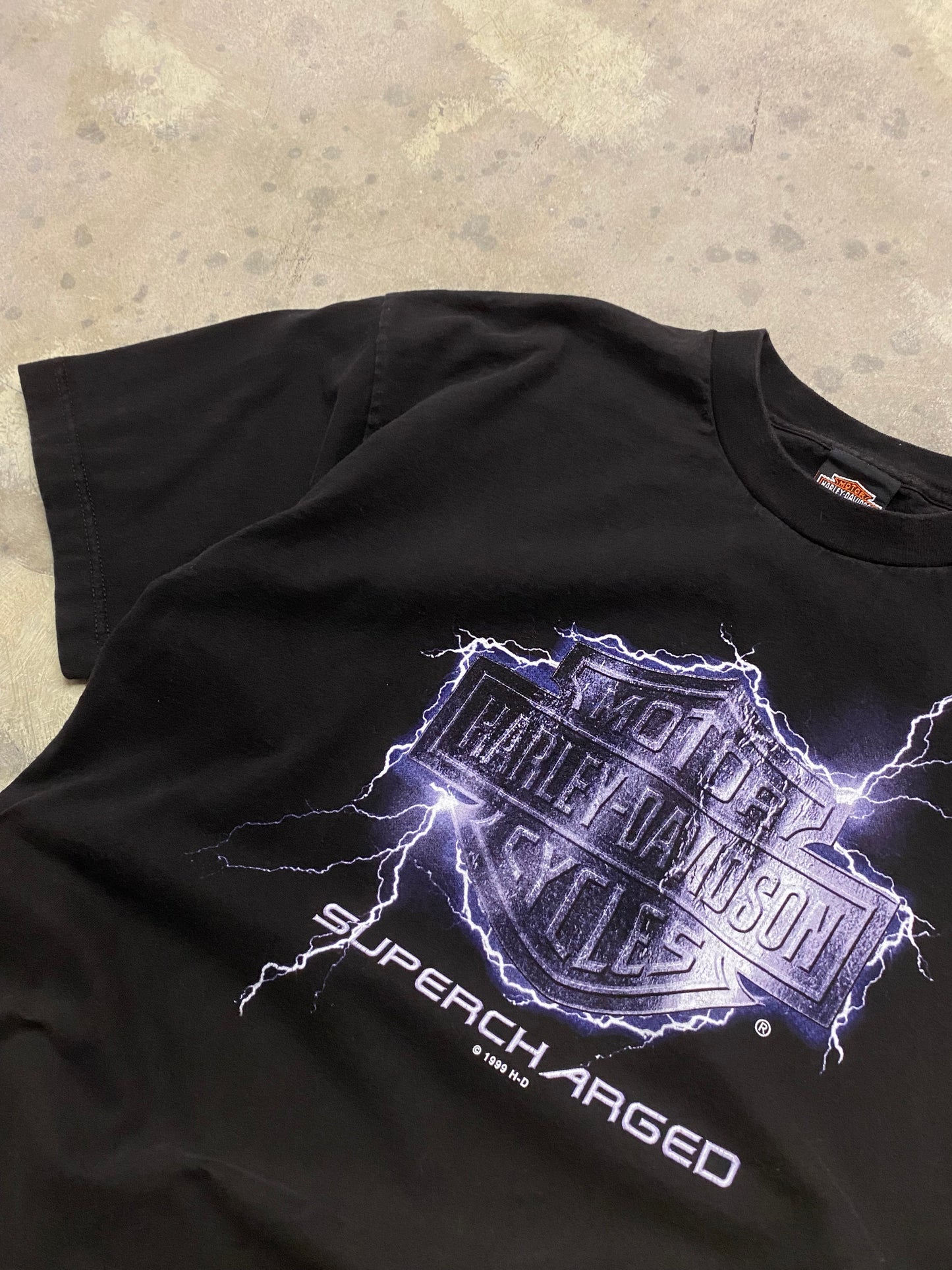 Vintage Harley Davidson Supercharged lightning shirt size extra large