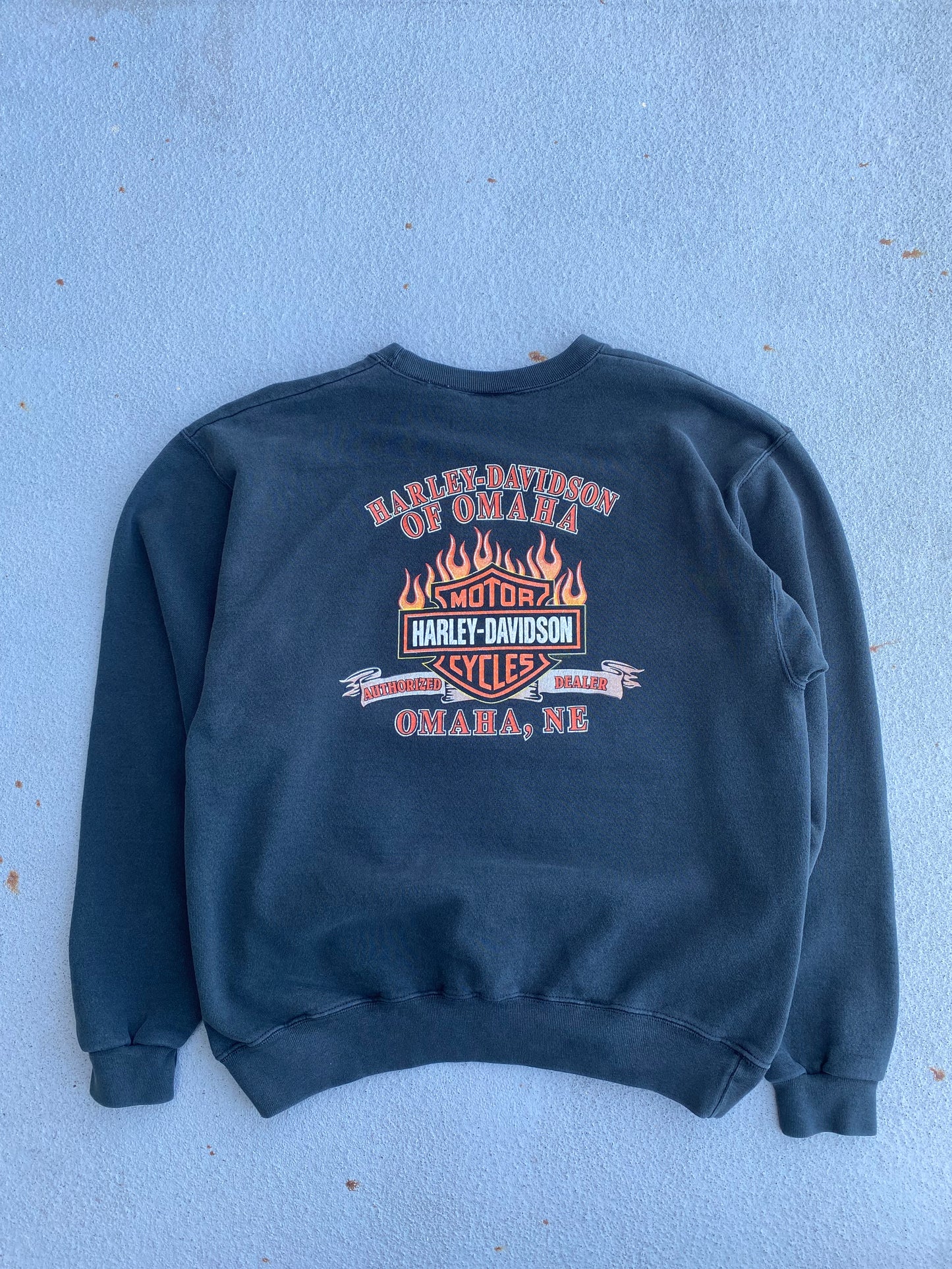 Vintage Harley Davidson Flame shield Sweatshirt size Large