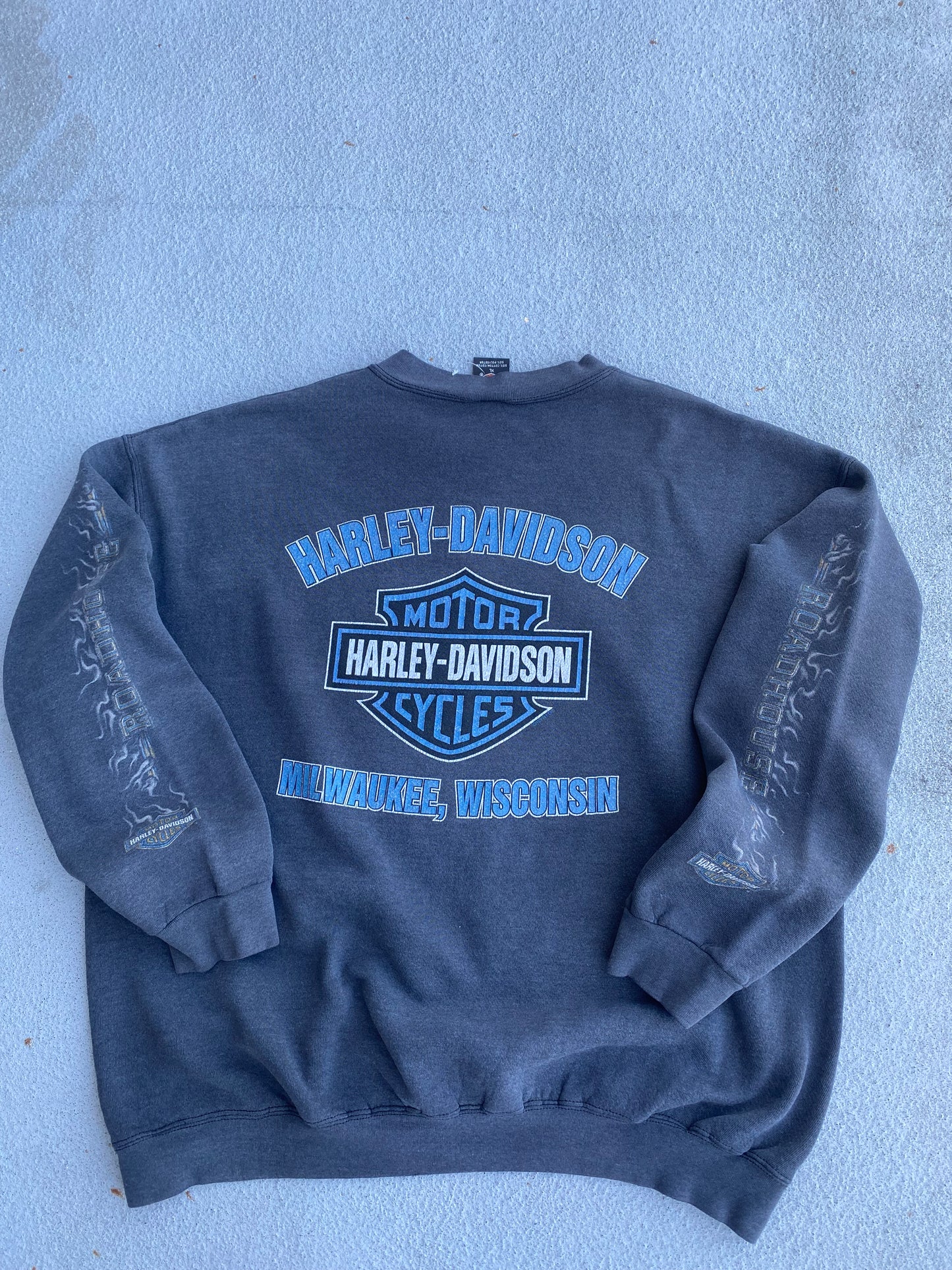 Vintage Harley Davidson Smoking Sleeves Sweatshirt Size XL