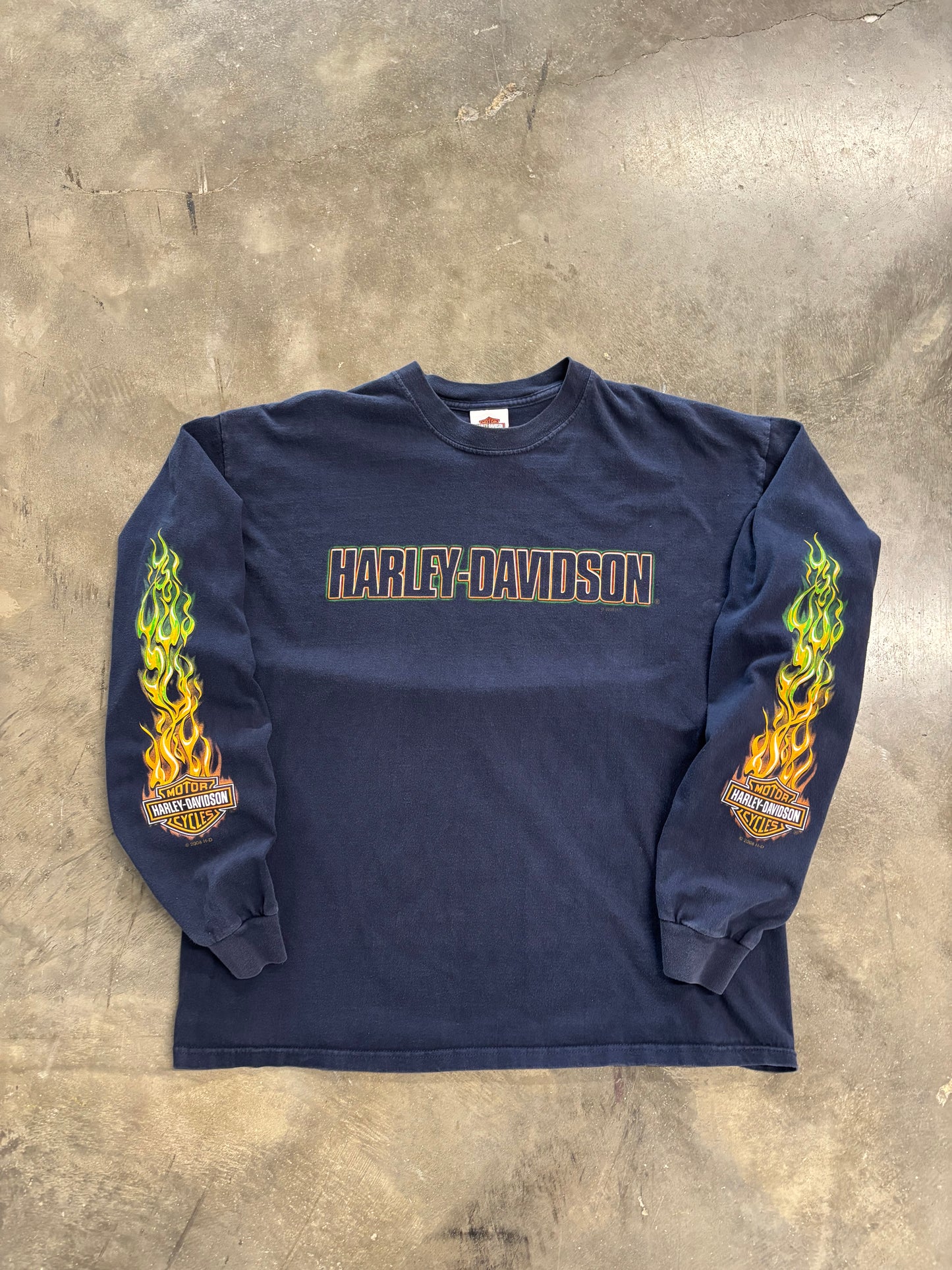 Harley Davidson Green Flame long sleeve xl