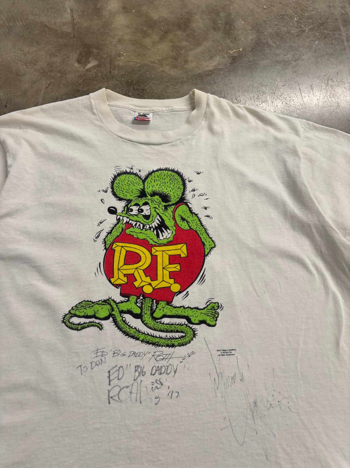 Vintage Rat Fink signed by Ed Roth shirt size extra large