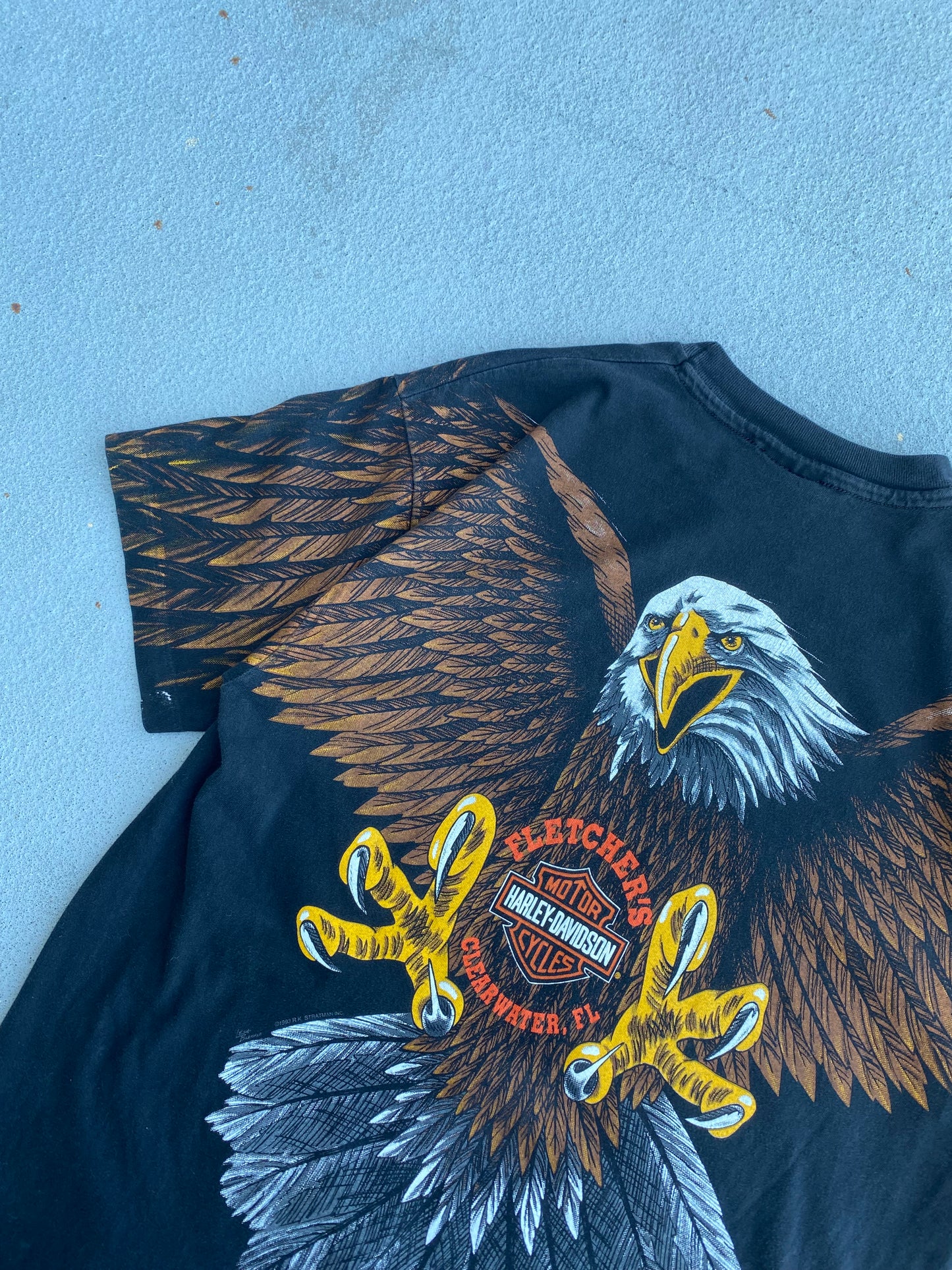 Vintage Harley Eagle AOP shirt size Large