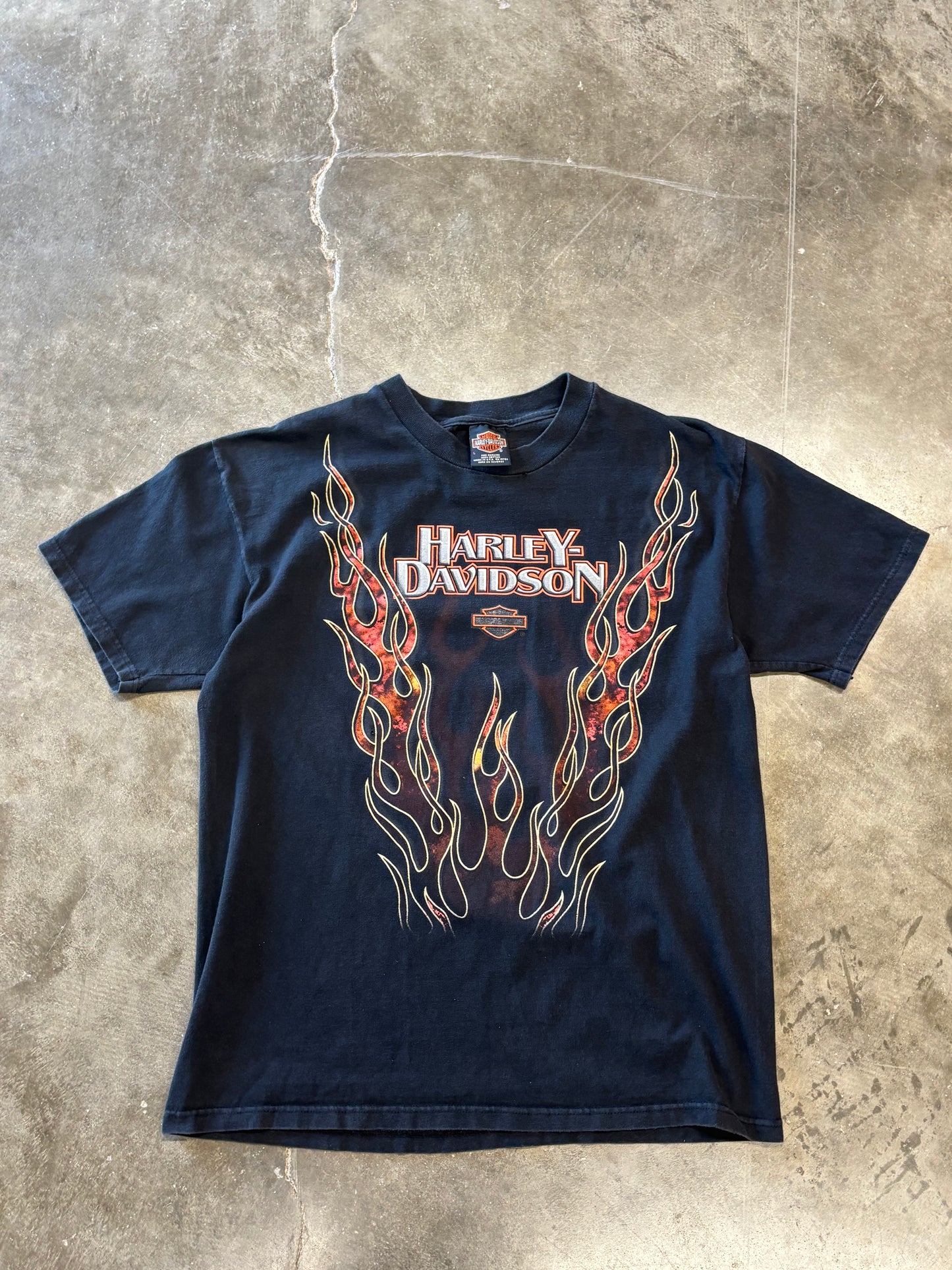 Vintage Harley Davidson V twin fire shirt size large