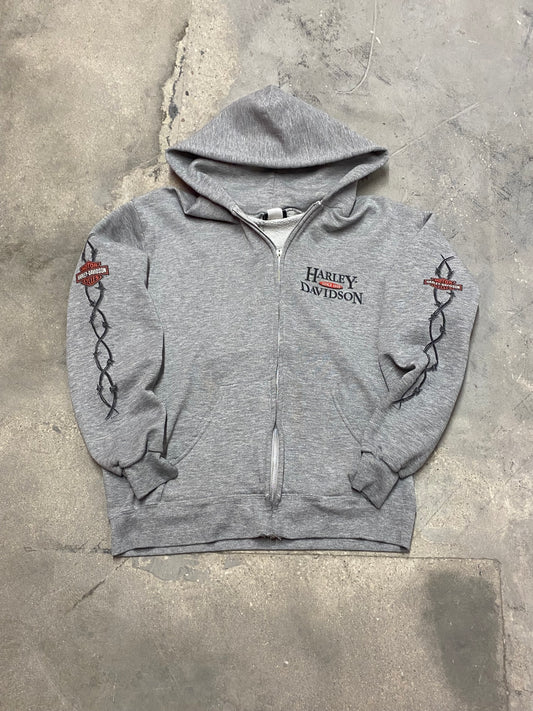Vintage Harley Davidson Barbwired zip up size medium