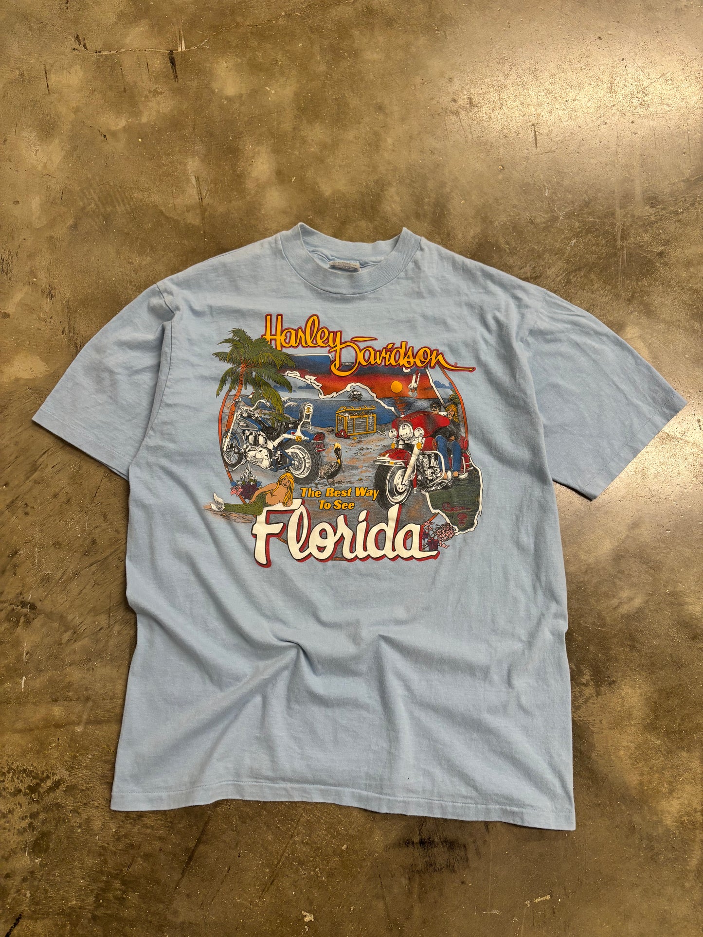 Vintage 80’s Harley Davidson Mermaid shirt size xl