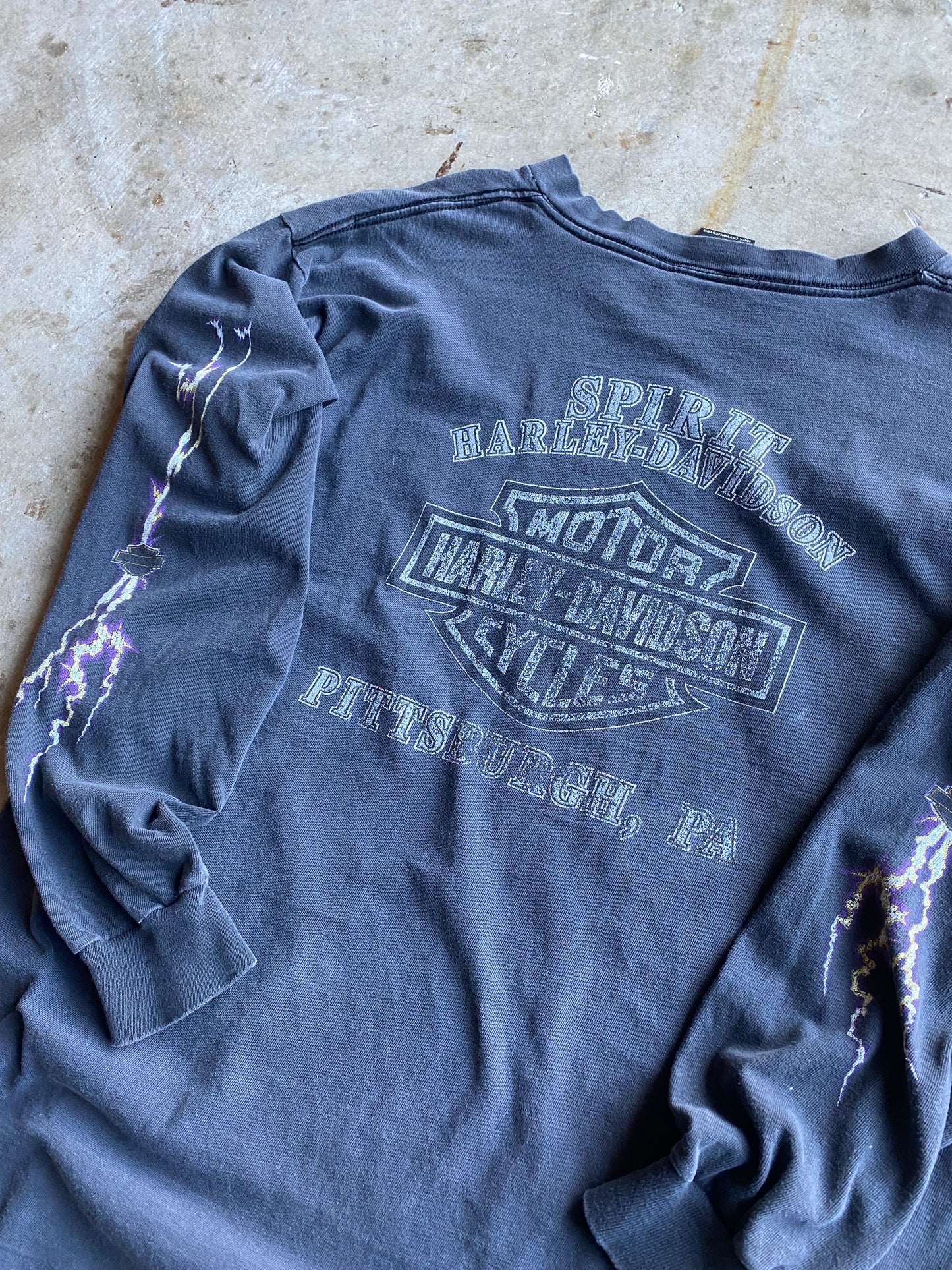 Vintage Harley Davidson Purple Eagle Lightning long sleeve shirt size large